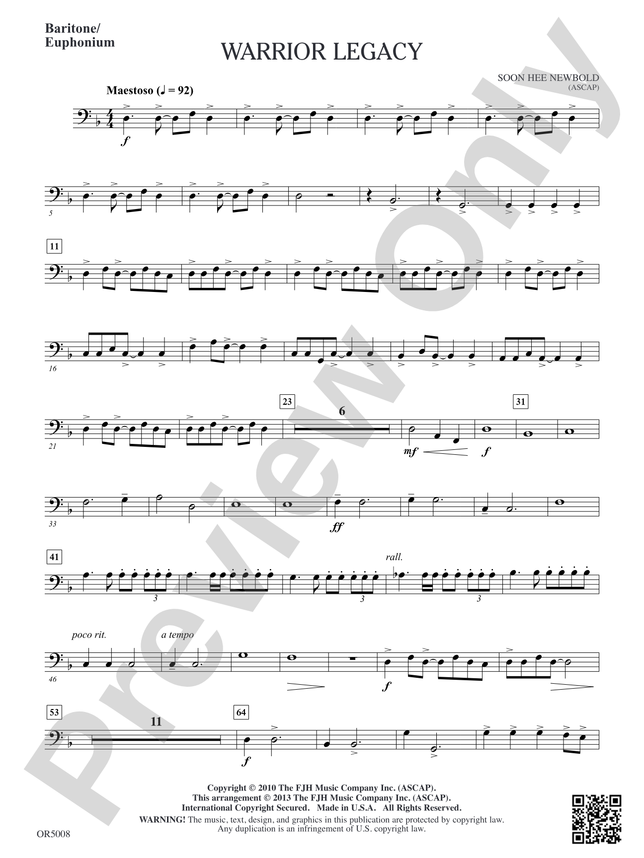 Warrior Legacy: Optional Baritone/Euphonium