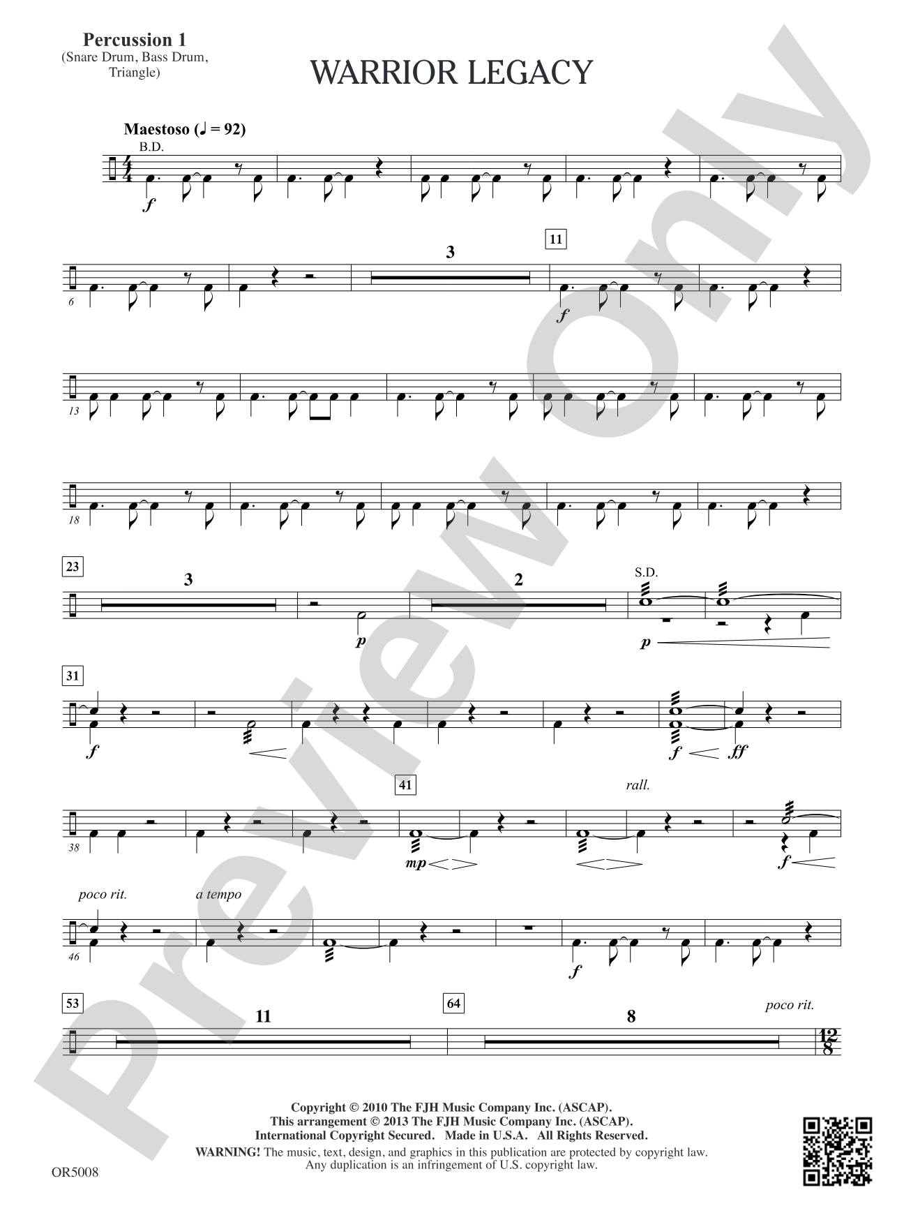 Warrior Legacy: Percussion 1