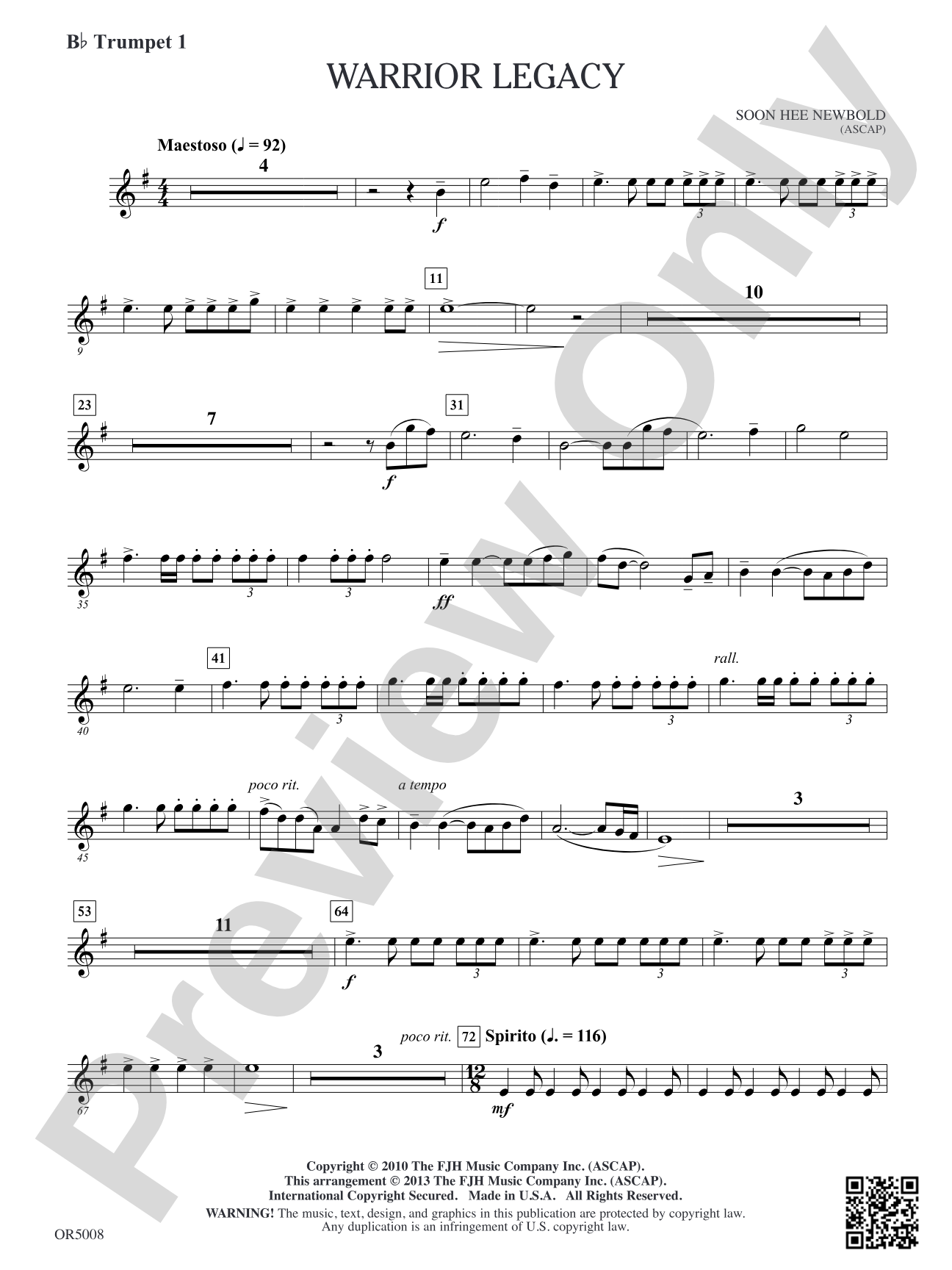Warrior Legacy: B-flat Trumpet 1