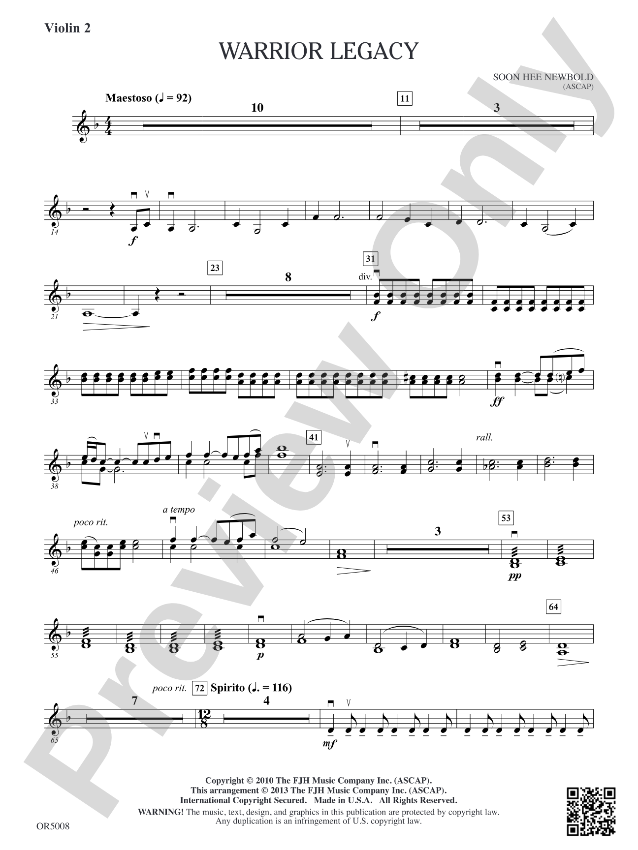 Warrior Legacy: Violin 2
