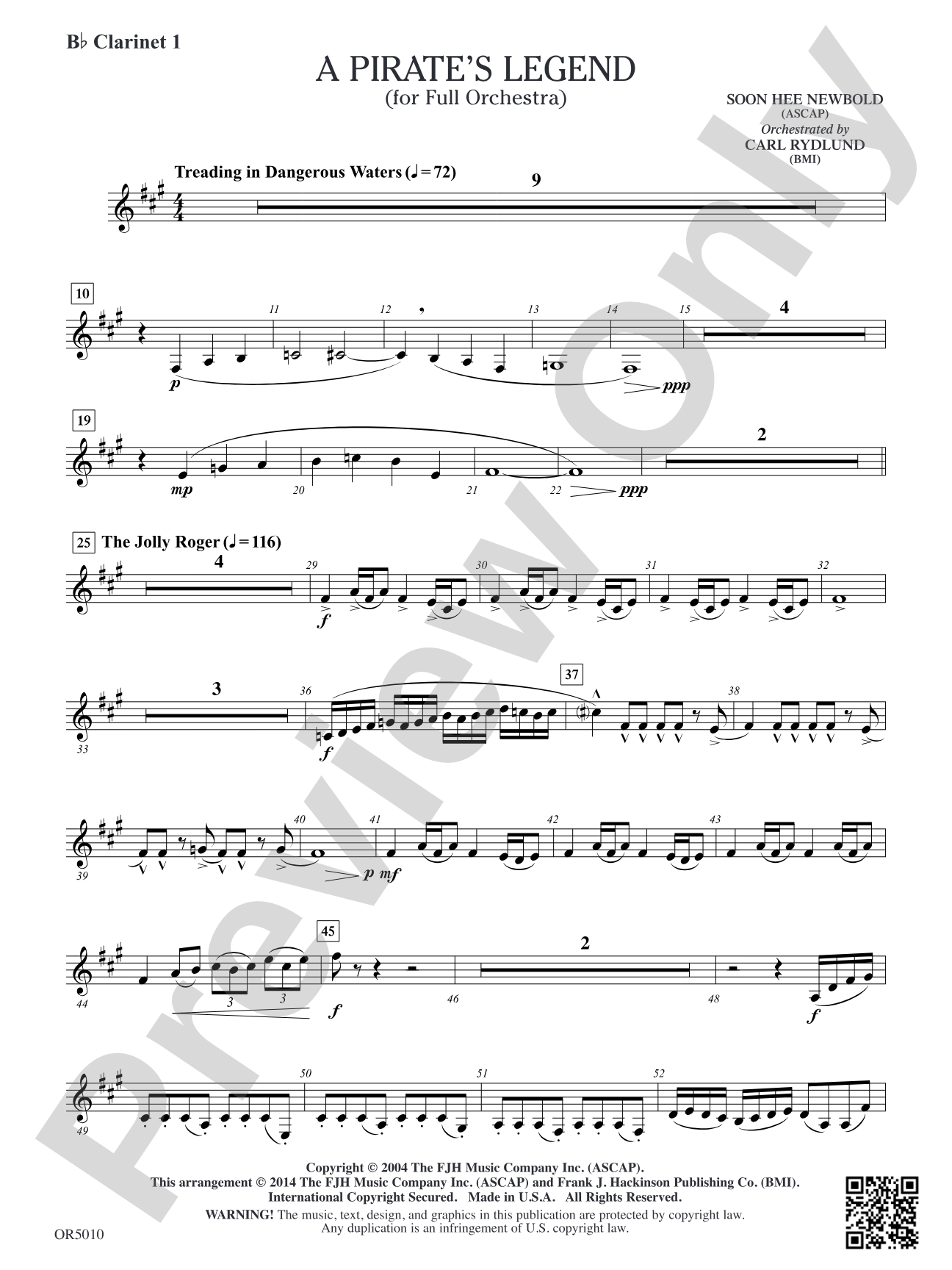 A Pirate's Legend: B-flat Clarinet 1