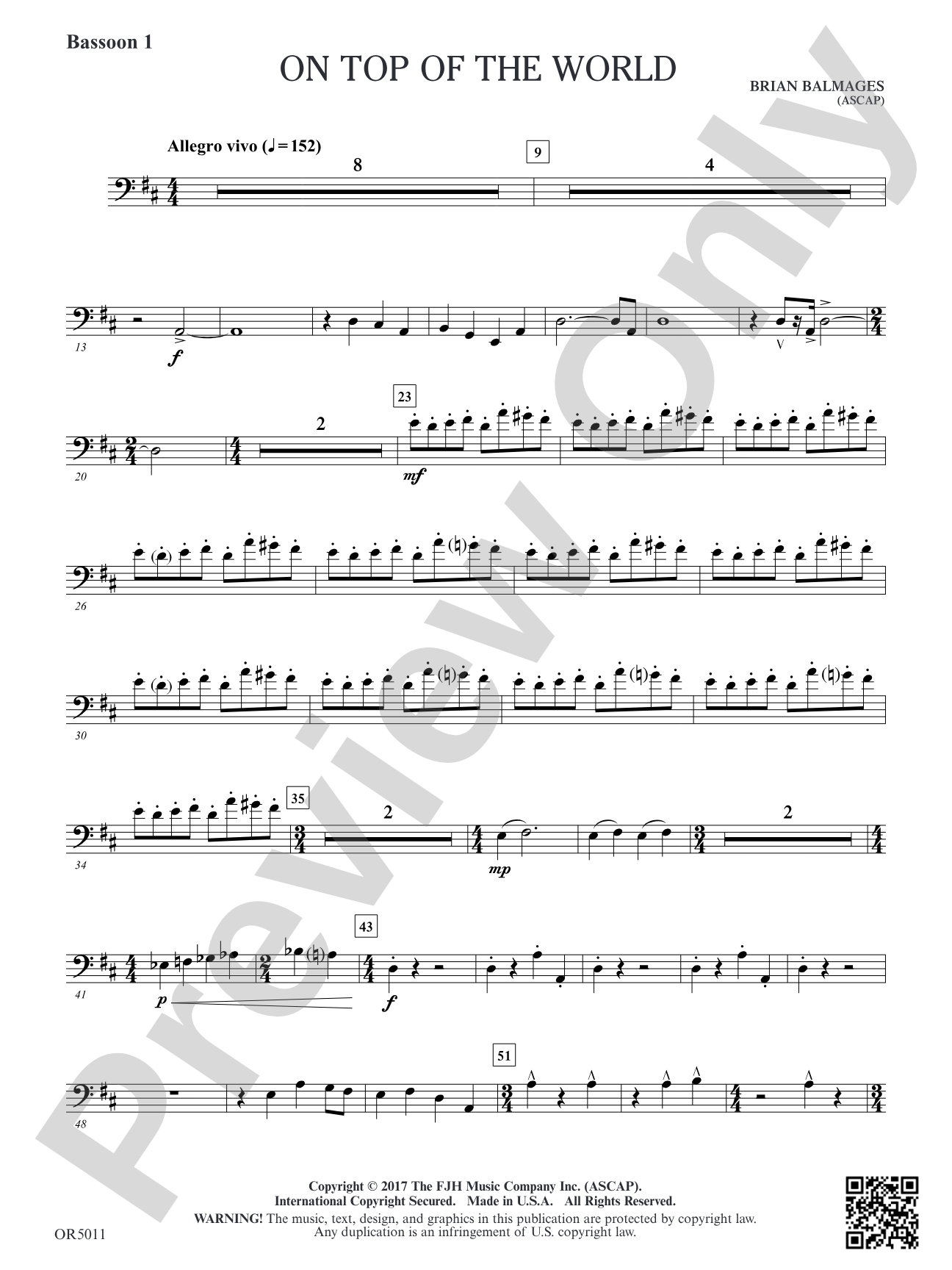 On Top of the World: Bassoon 1