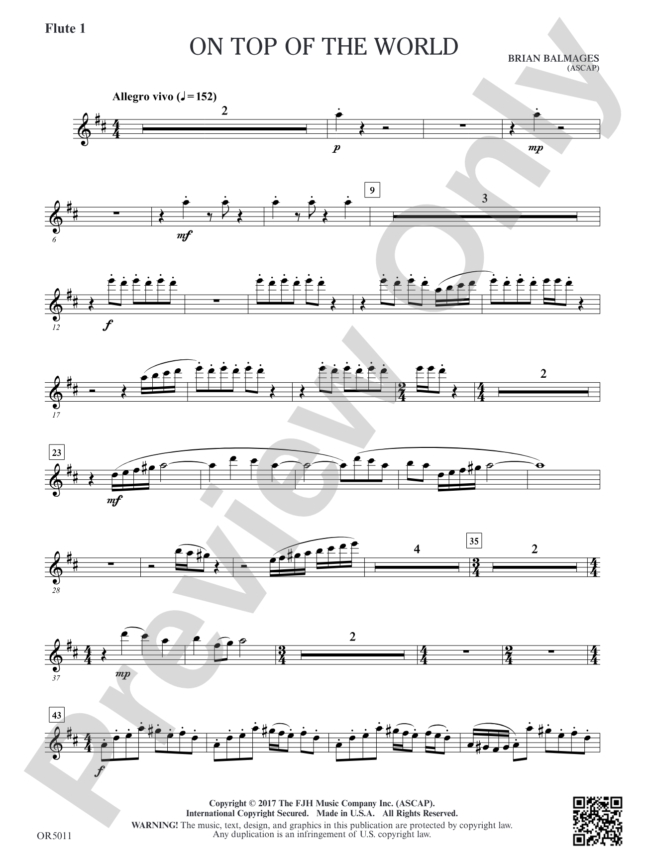 On Top of the World: Flute 1