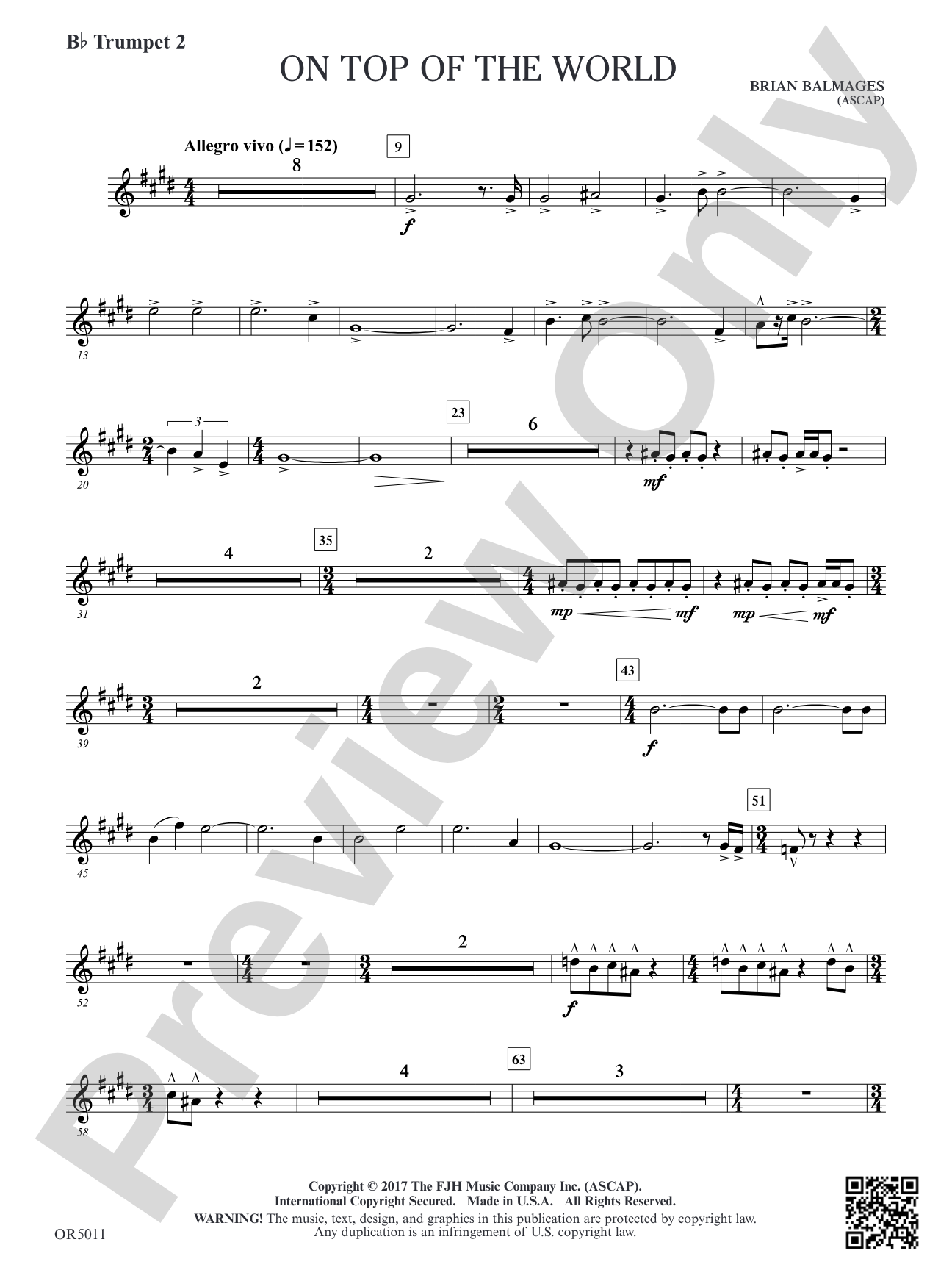 On Top of the World: B-flat Trumpet 2