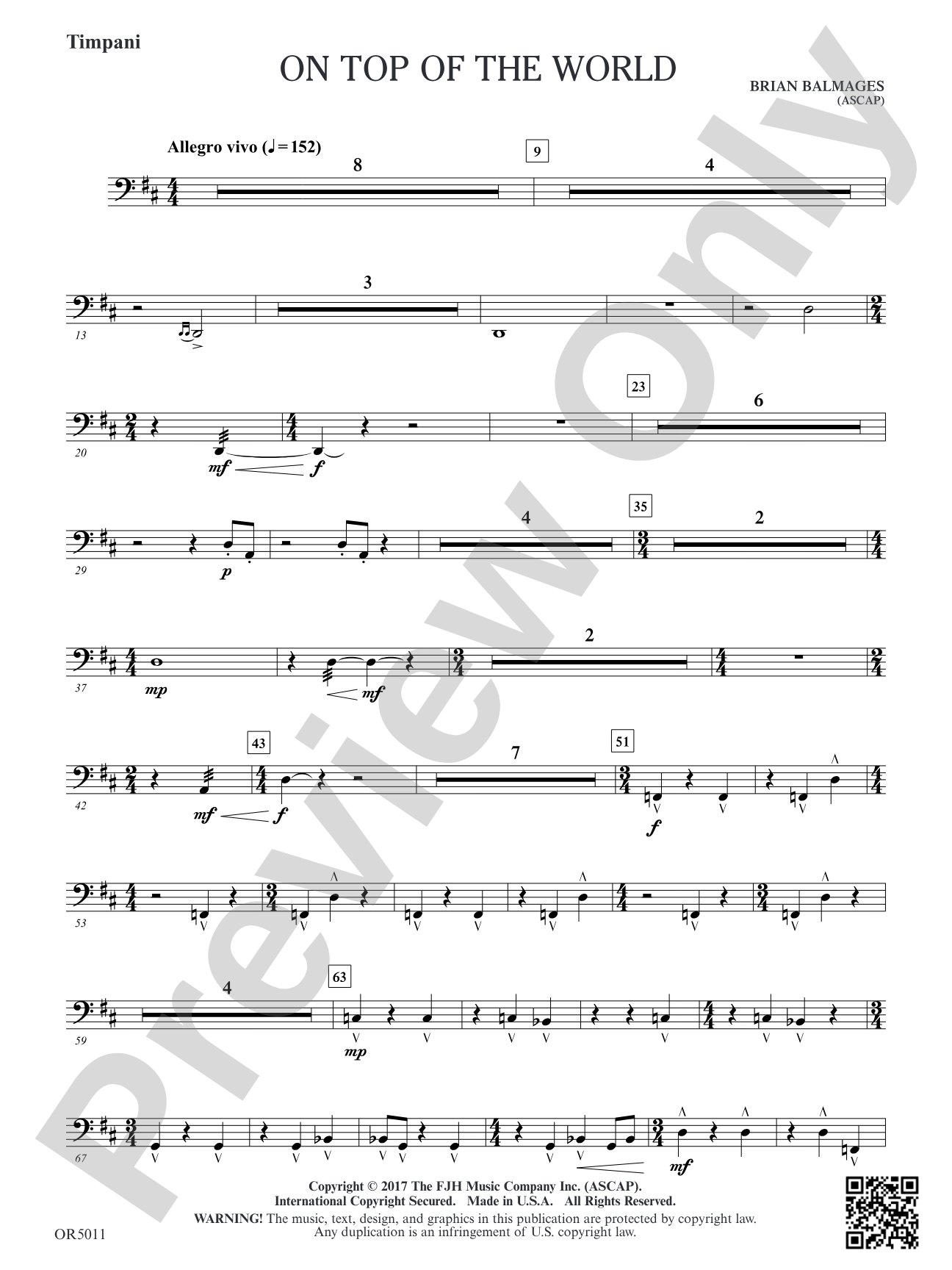 On Top of the World: Timpani