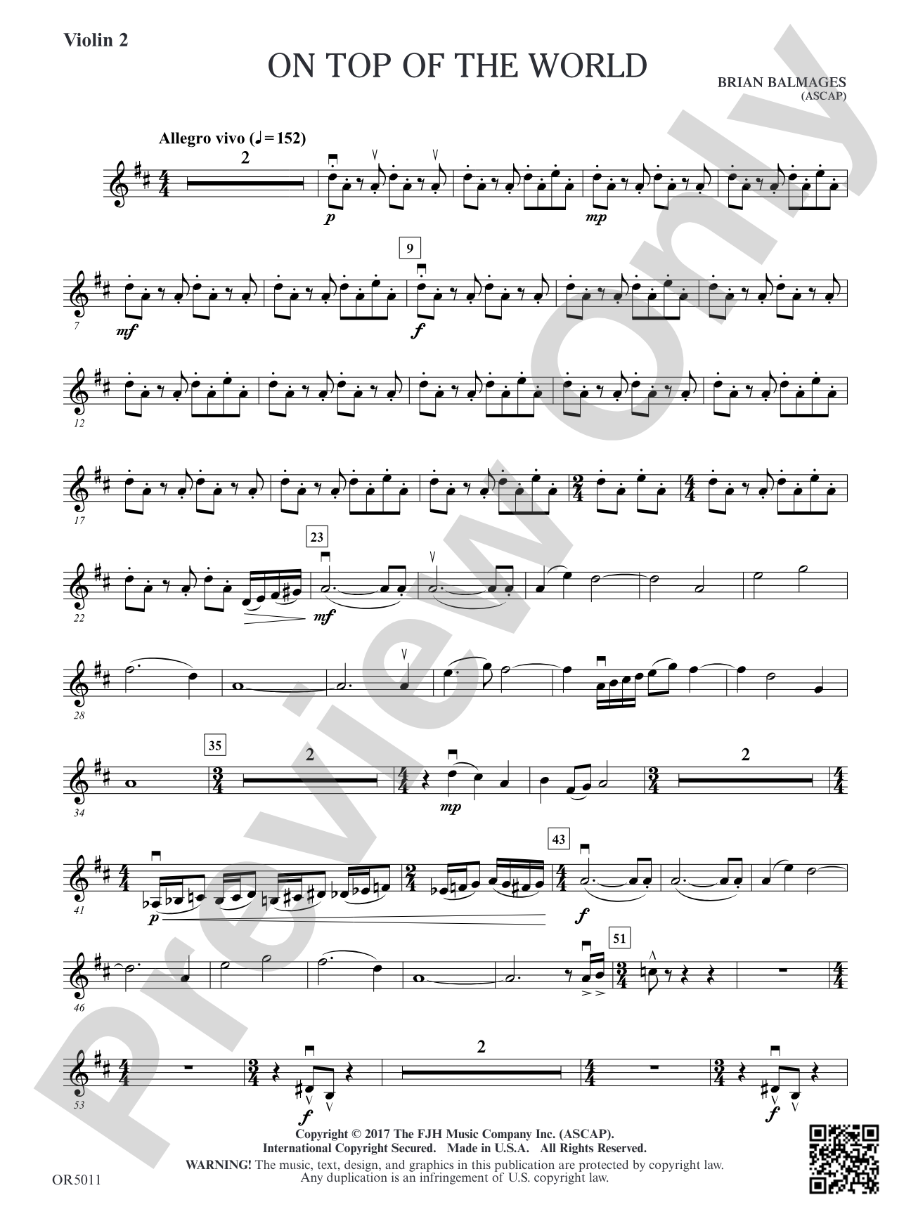 On Top of the World: Violin 2