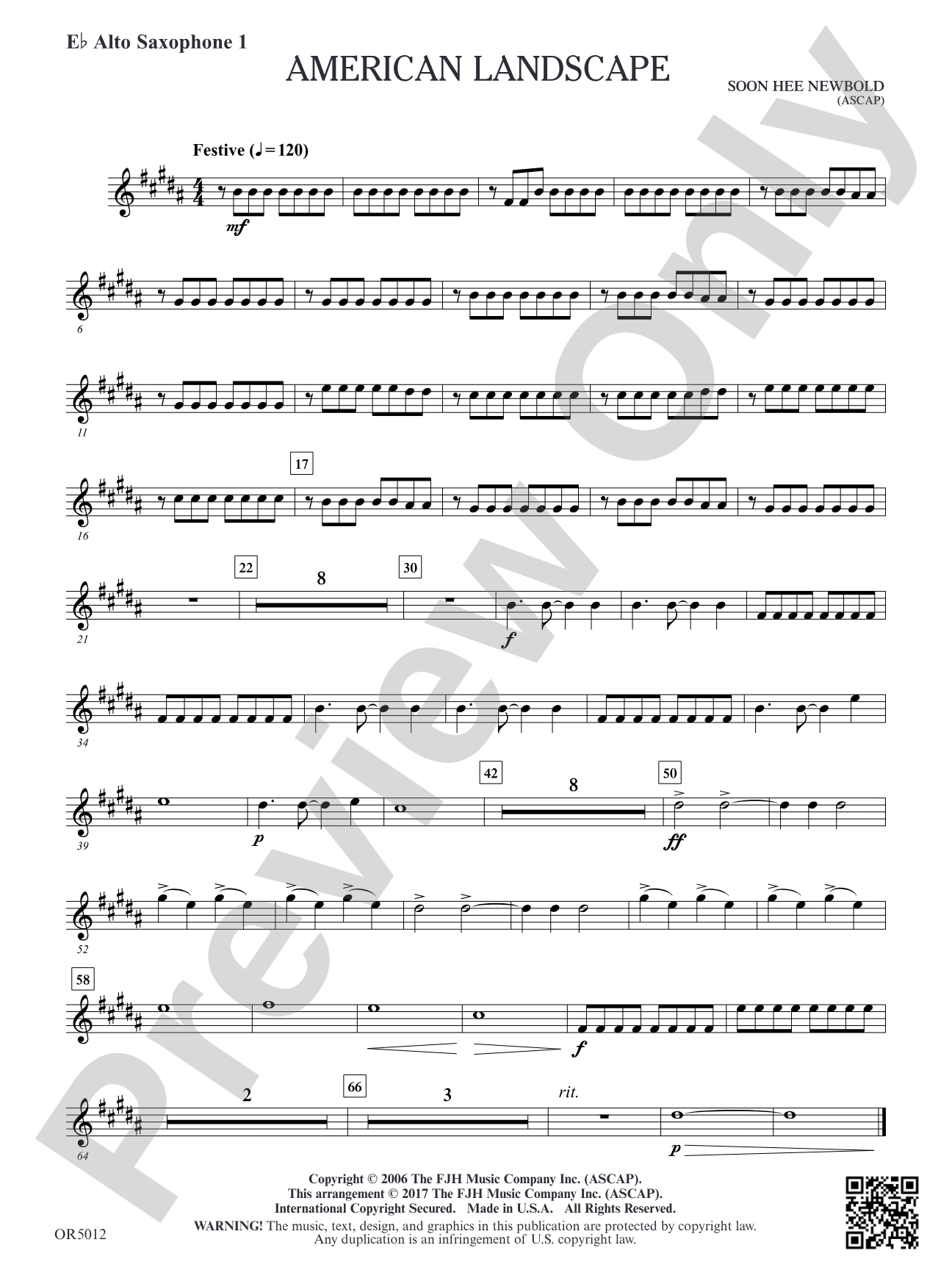 American Landscape: Optional E-flat Alto Saxophone 1