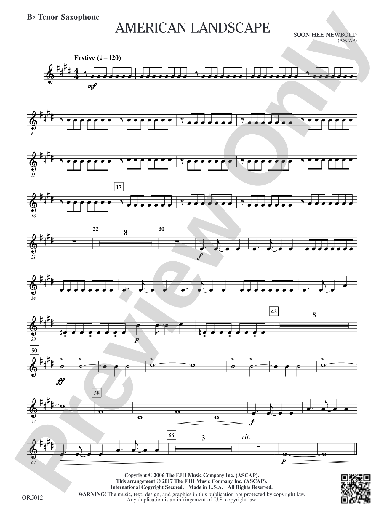 American Landscape: Optional B-flat Tenor Saxophone