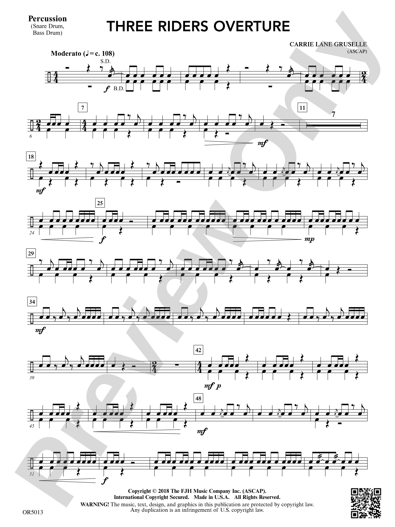 Three Riders Overture: Percussion