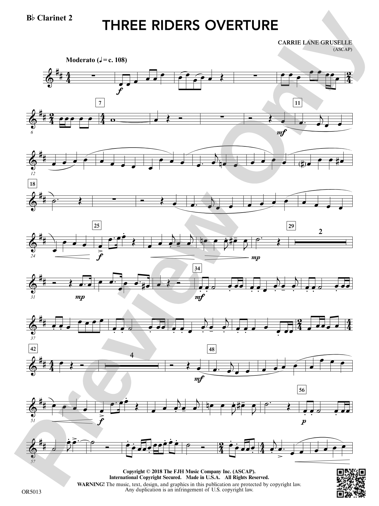 Three Riders Overture: B-flat Clarinet 2