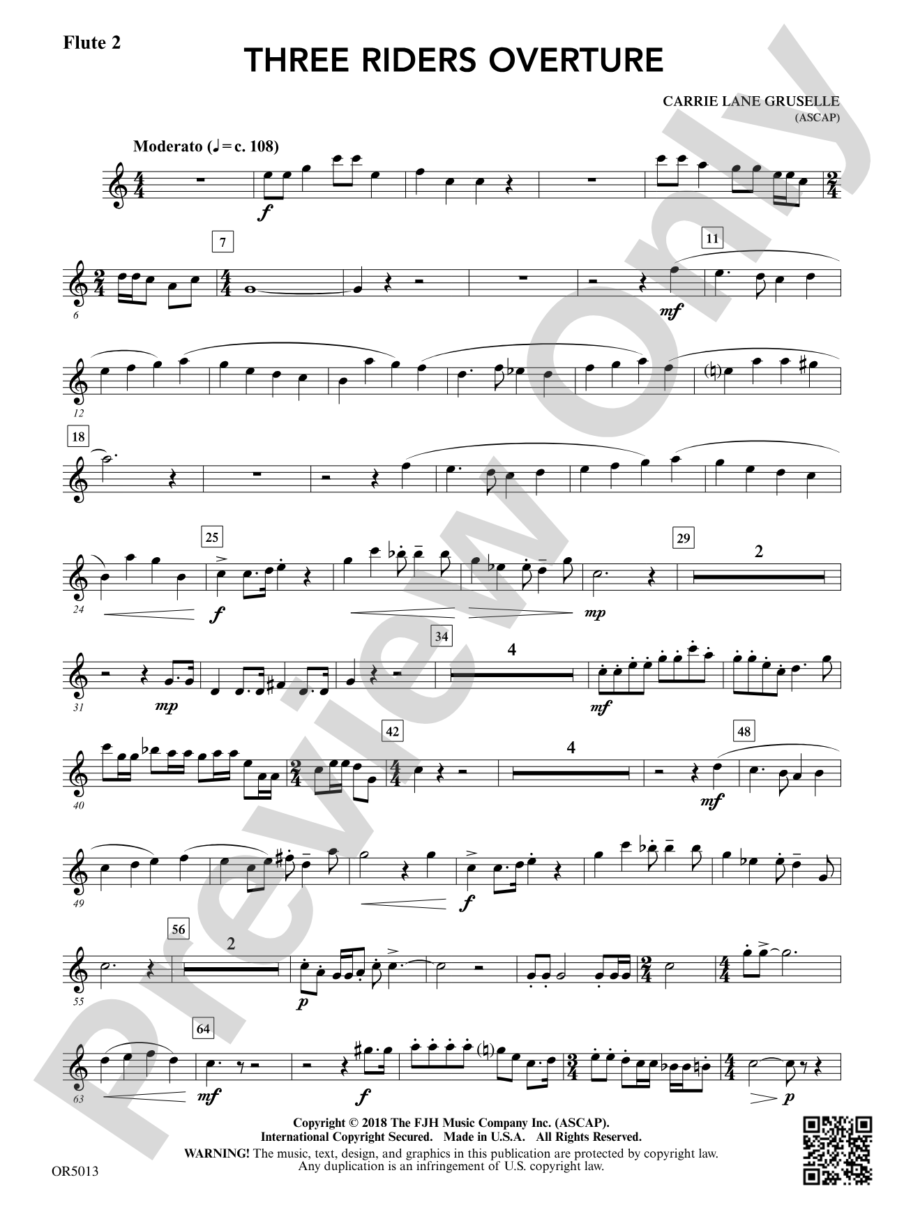 Three Riders Overture: Flute 2
