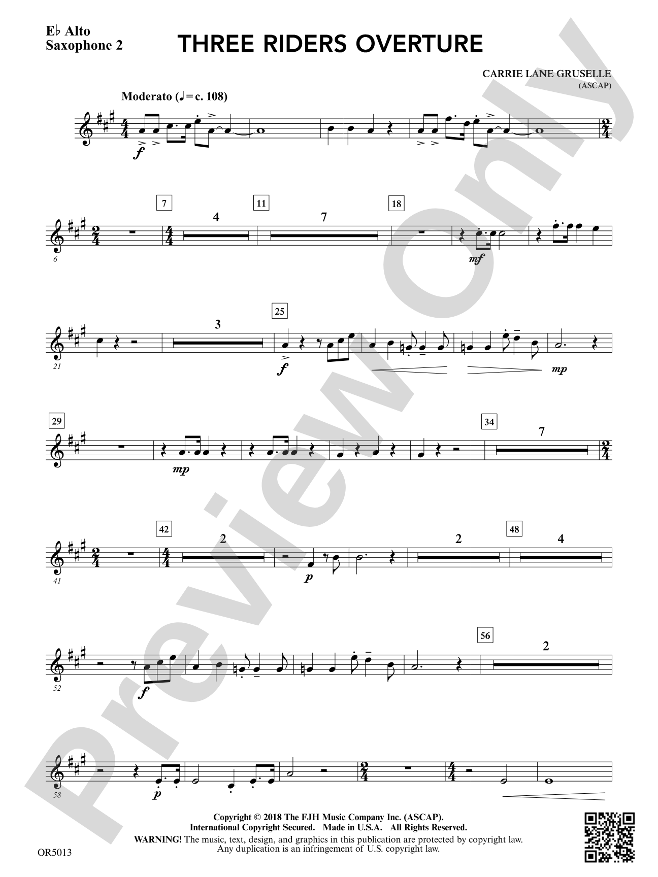 Three Riders Overture: Optional E-flat Alto Saxophone 2