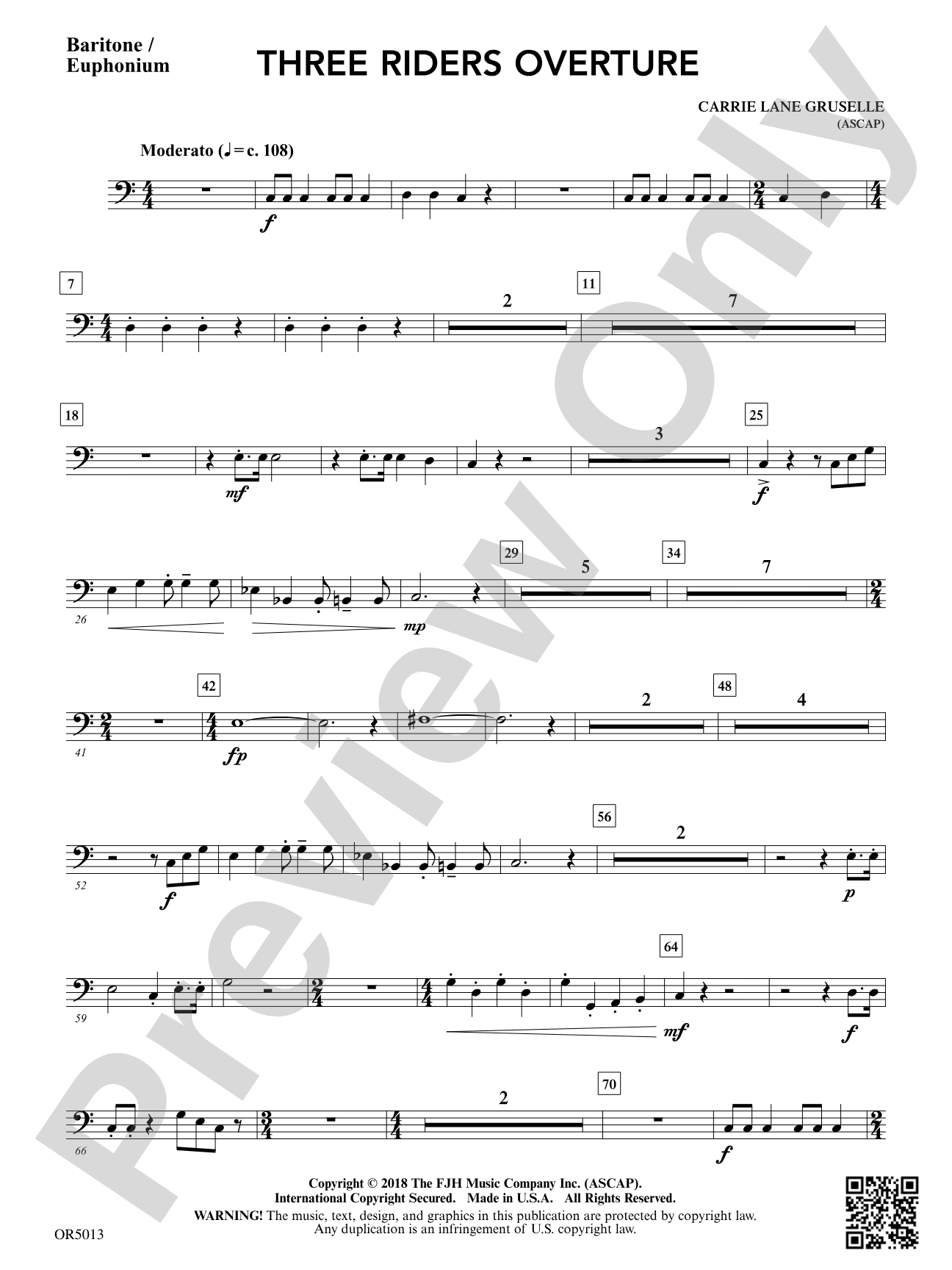 Three Riders Overture: Optional Baritone/Euphonium
