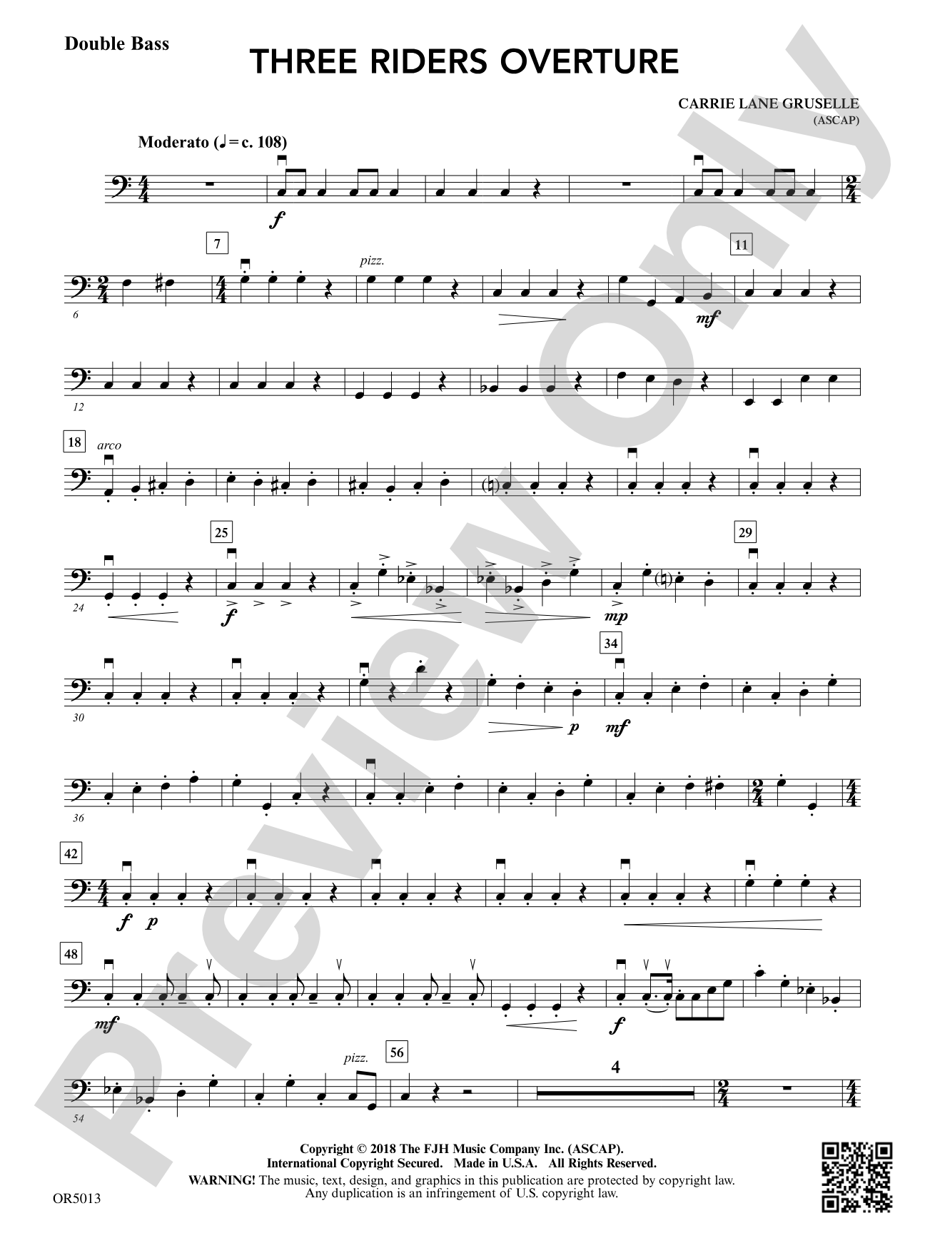 Three Riders Overture: Double Bass