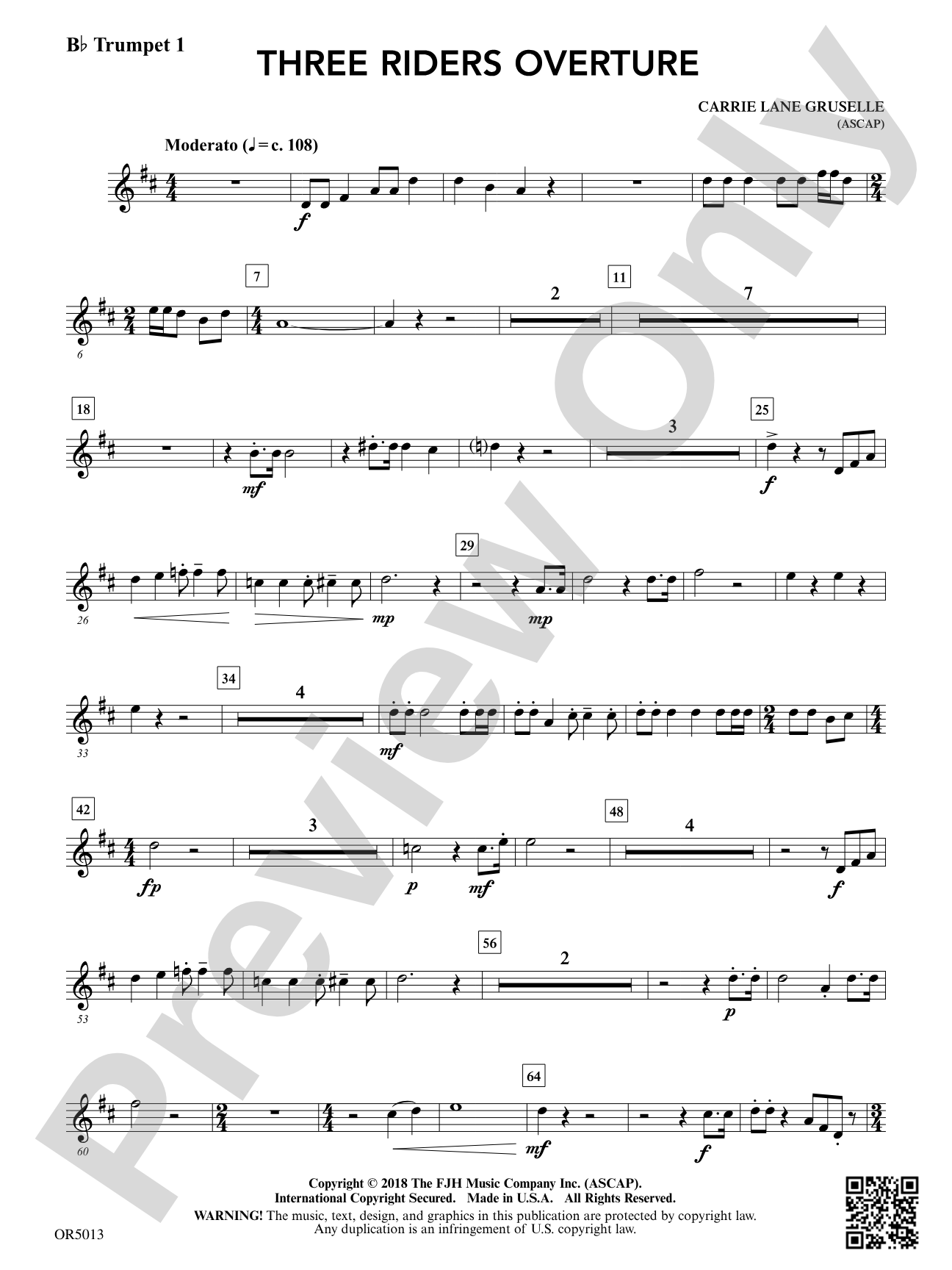 Three Riders Overture: B-flat Trumpet 1