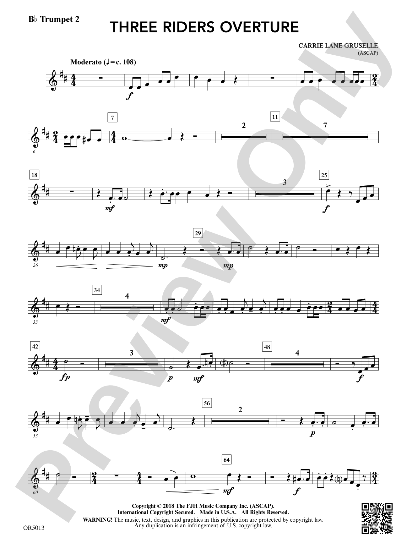 Three Riders Overture: B-flat Trumpet 2