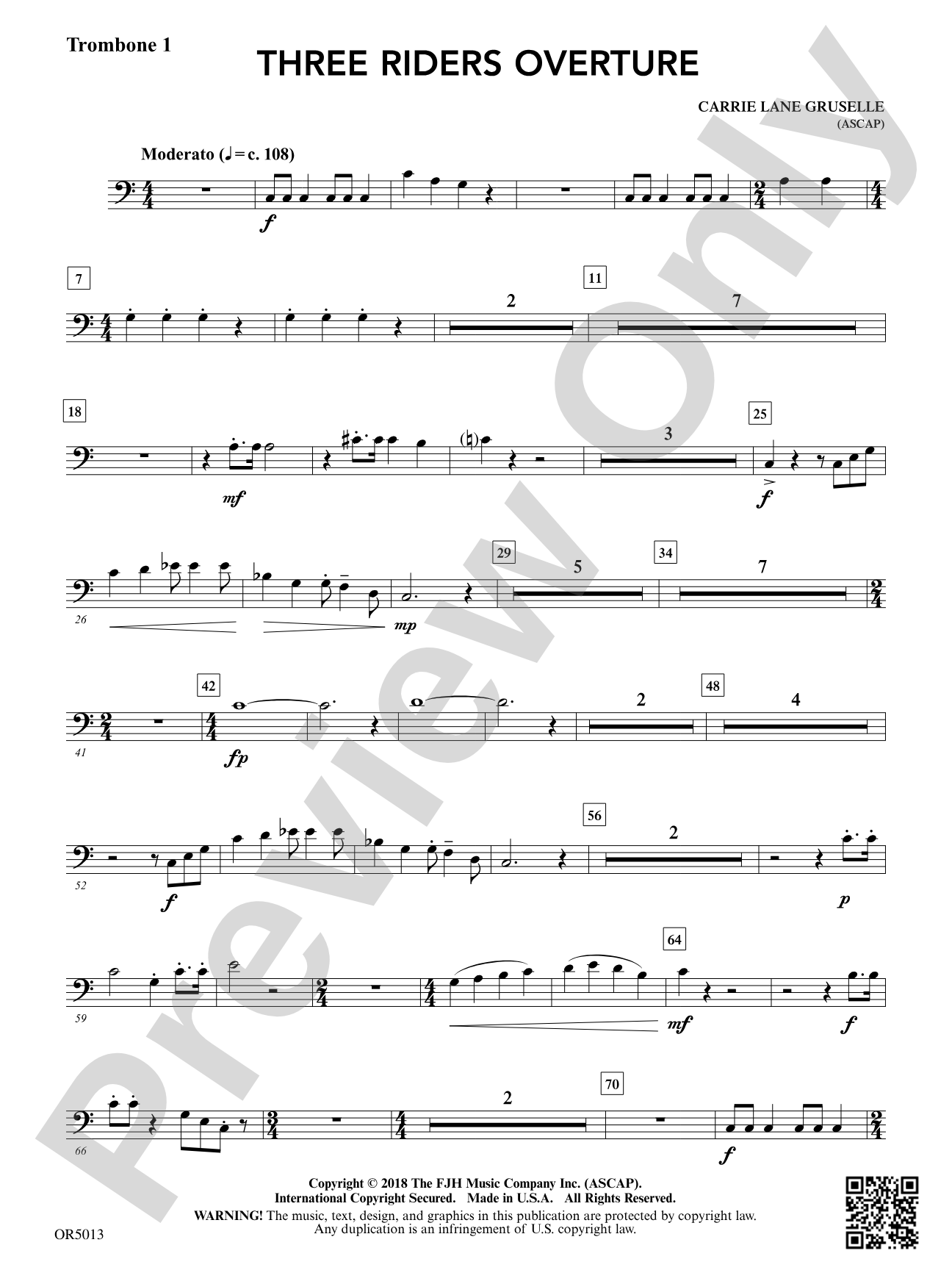 Three Riders Overture: Trombone 1