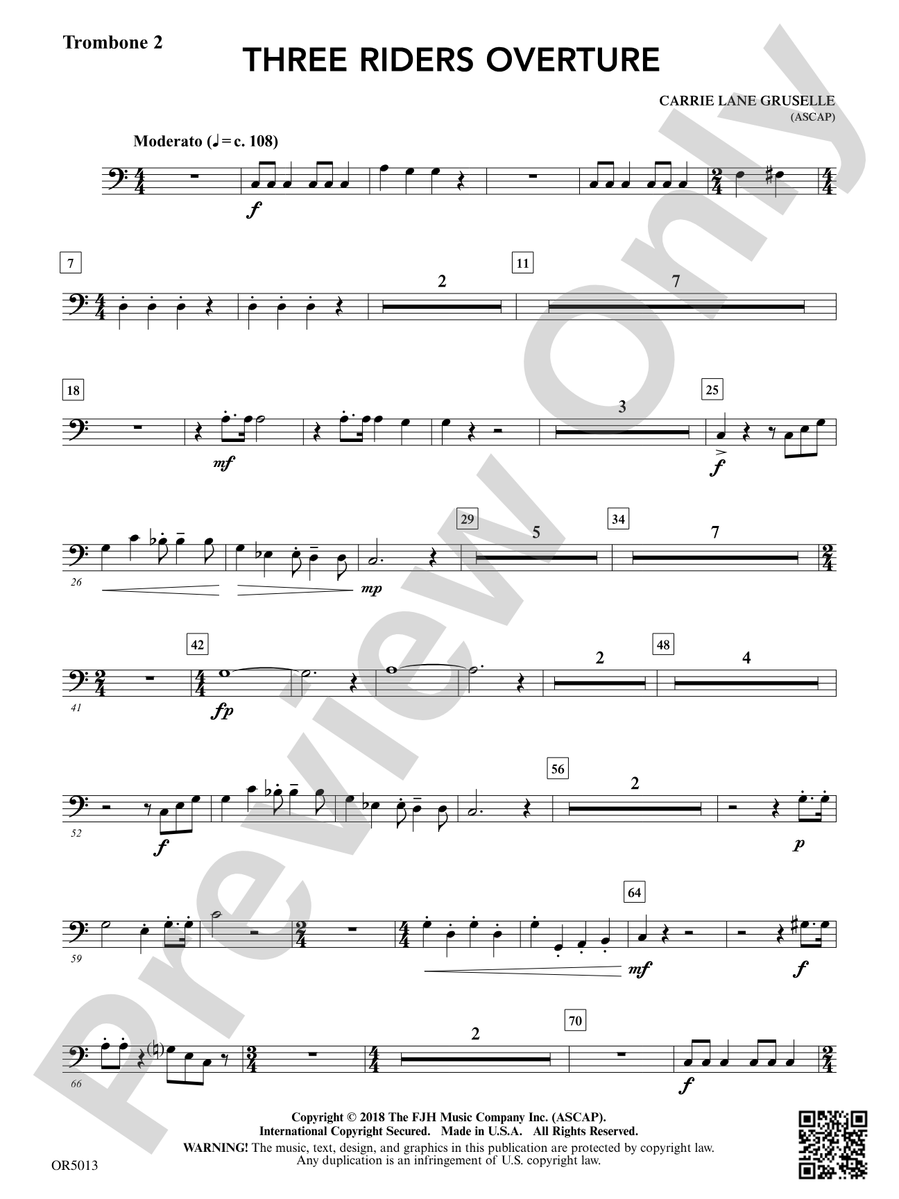 Three Riders Overture: Trombone 2