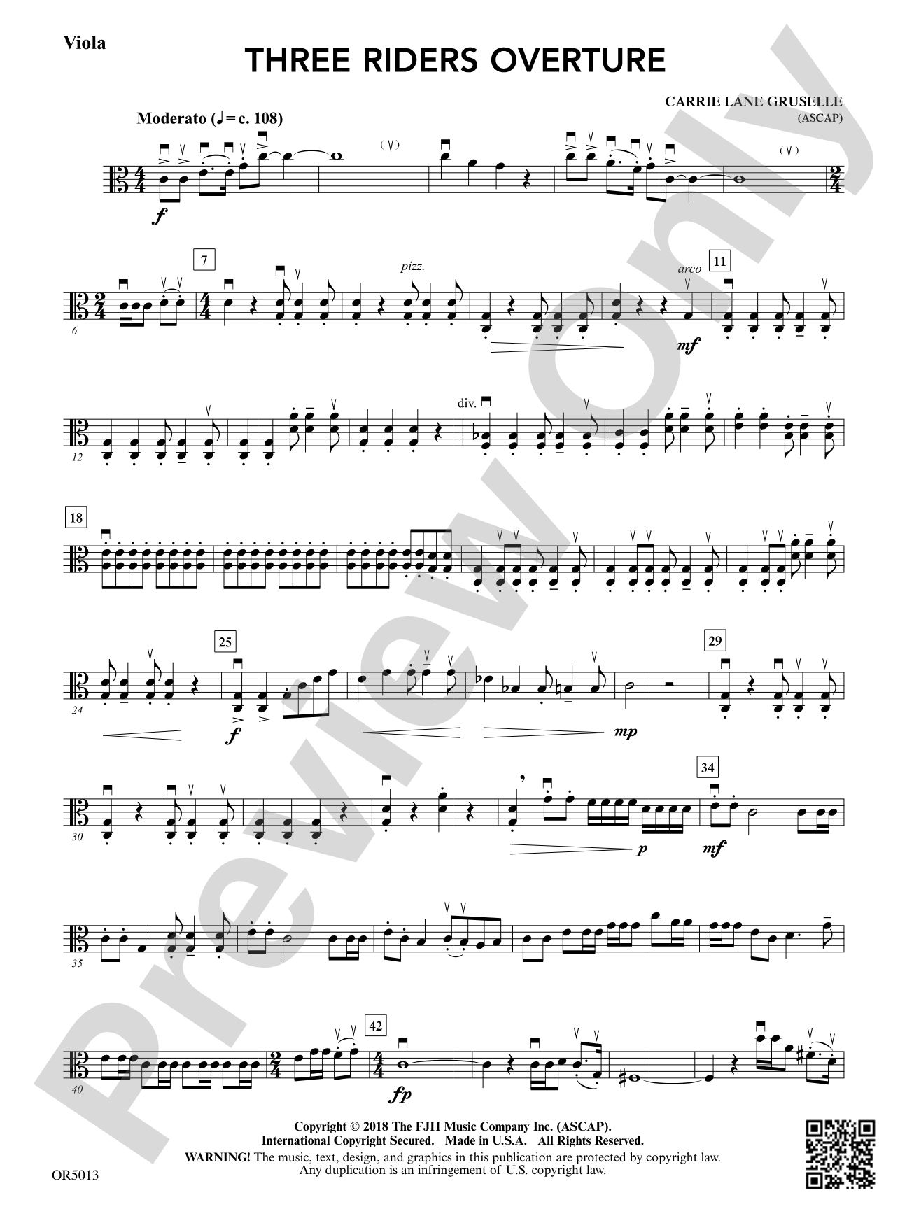 Three Riders Overture: Viola