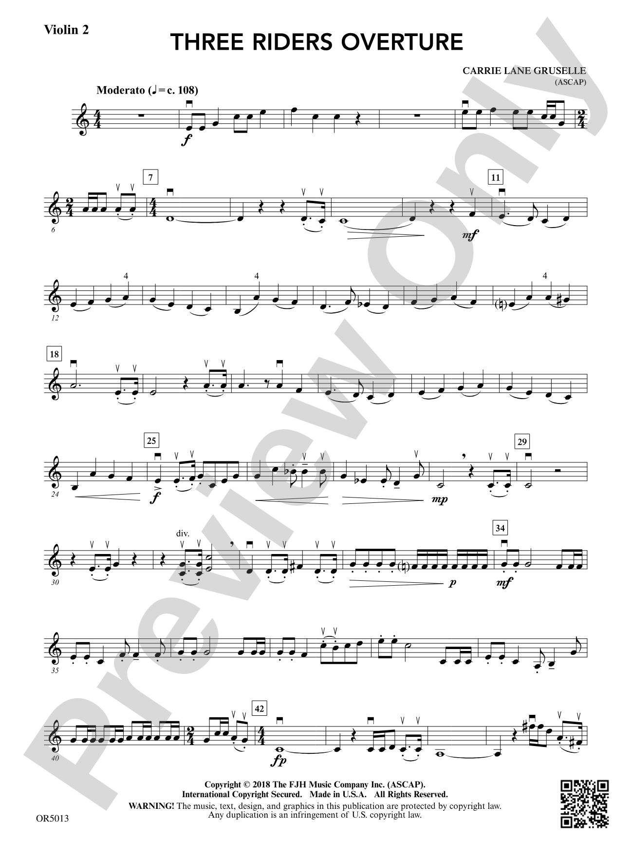 Three Riders Overture: Violin 2