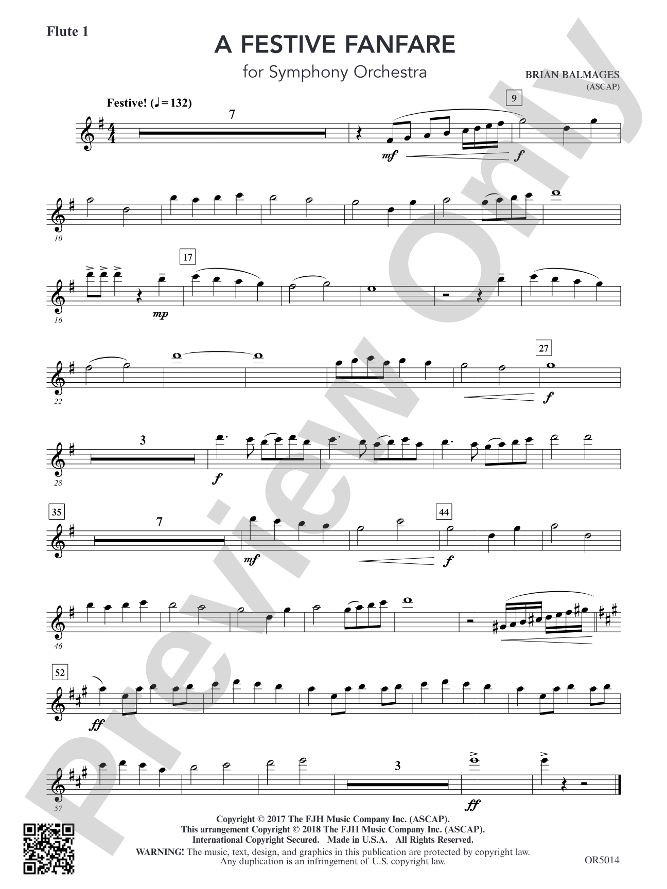 A Festive Fanfare: Flute 1