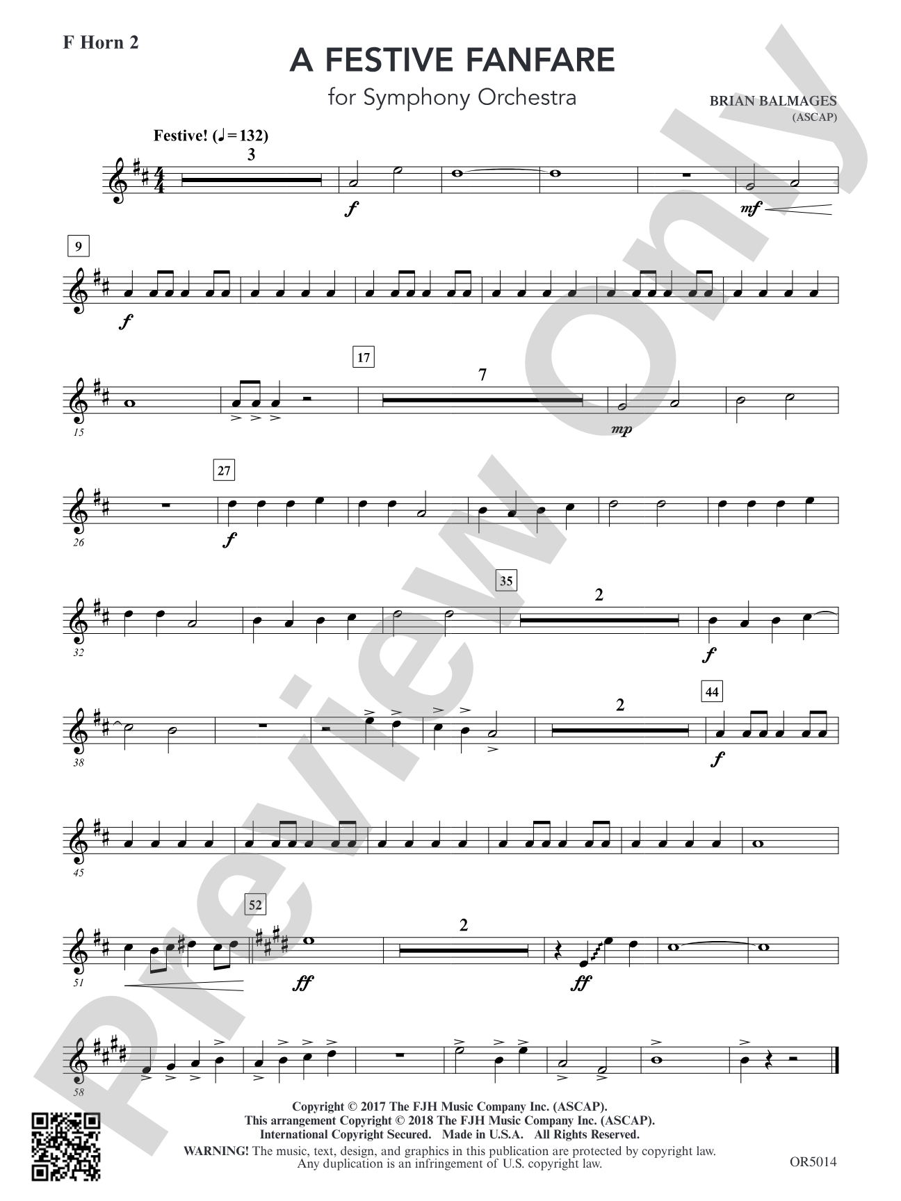 A Festive Fanfare: F Horn 2