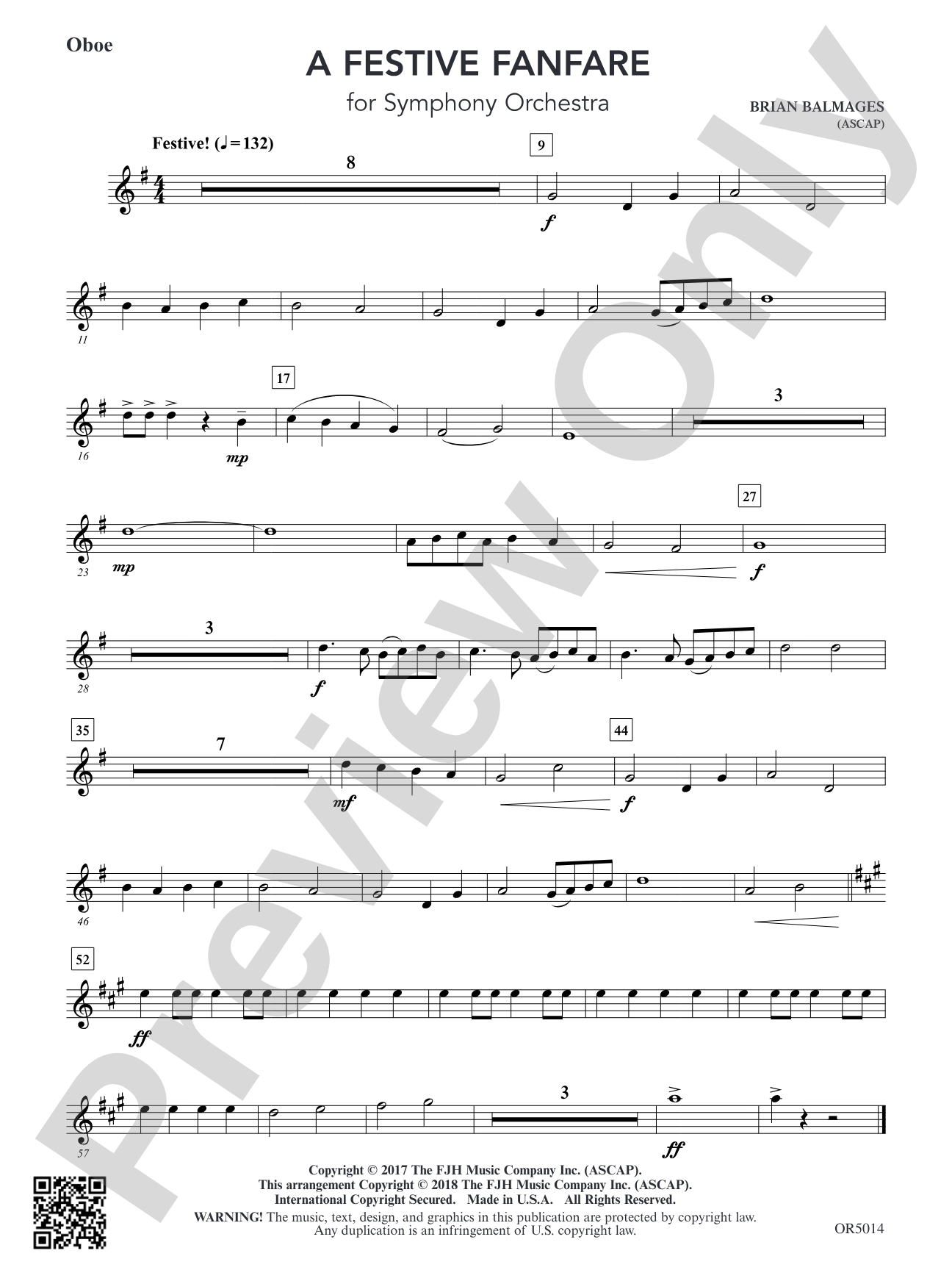 A Festive Fanfare: Oboe