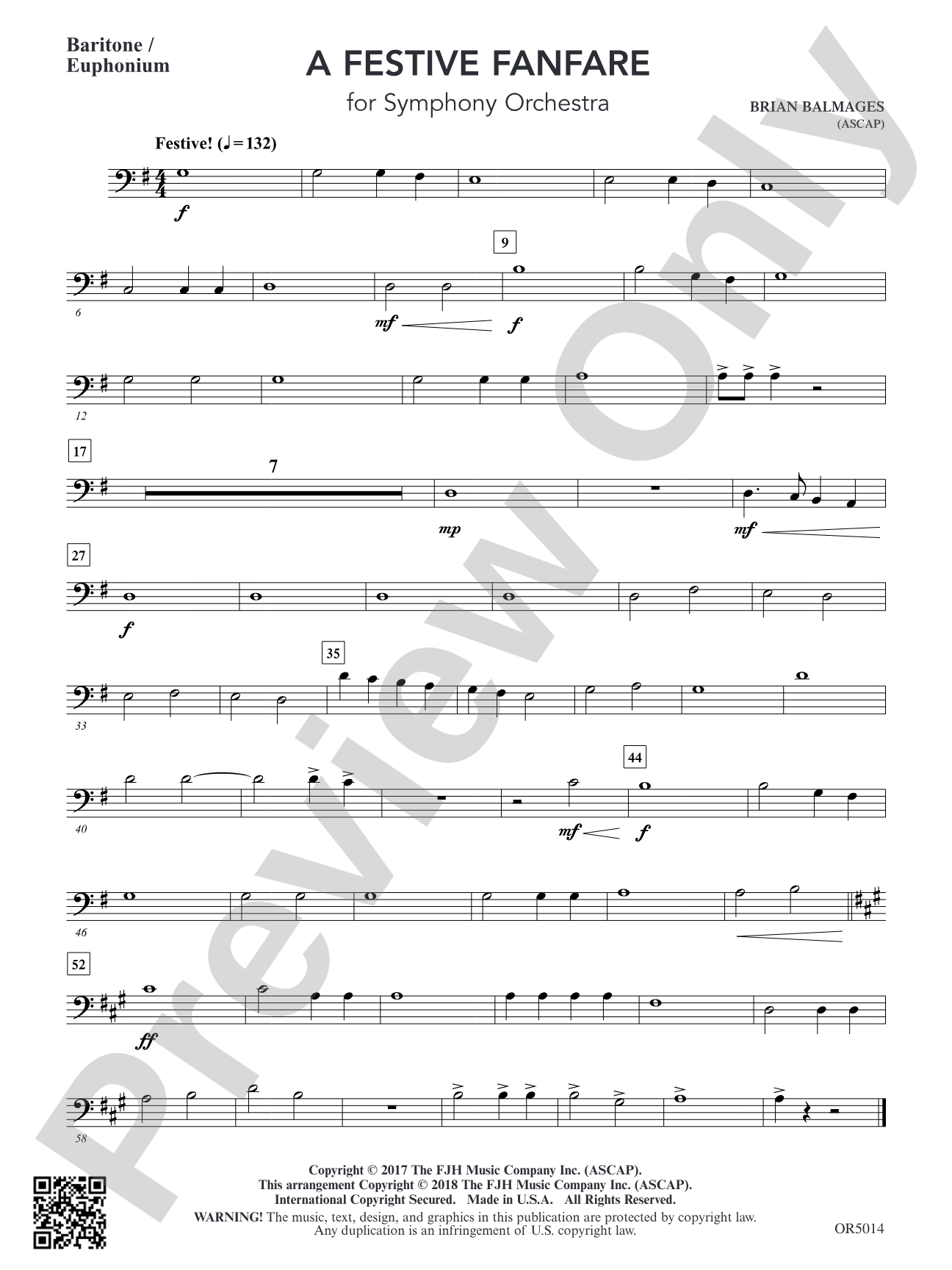 A Festive Fanfare: Optional Baritone / Euphonium