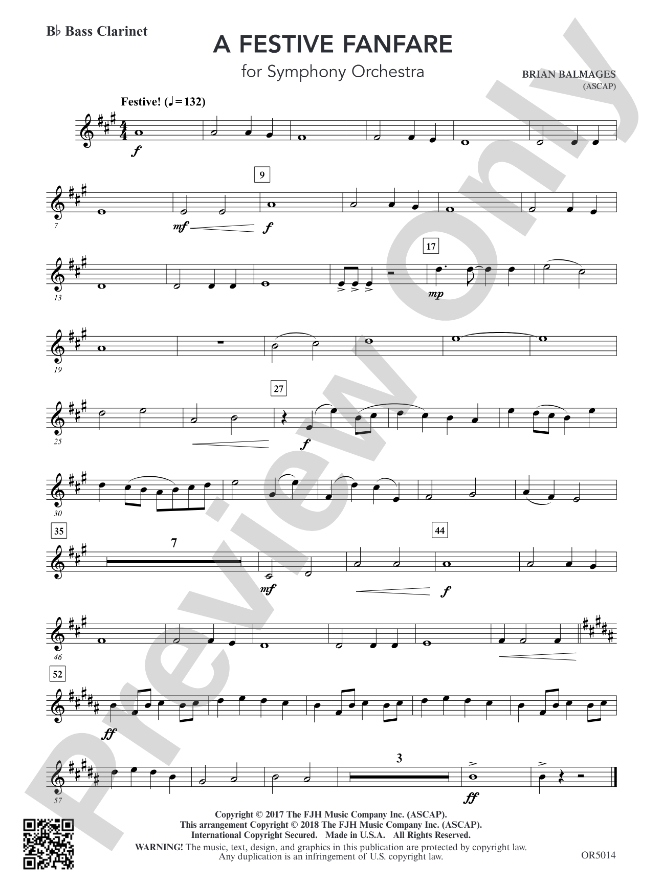 A Festive Fanfare: Optional Bass Clarinet