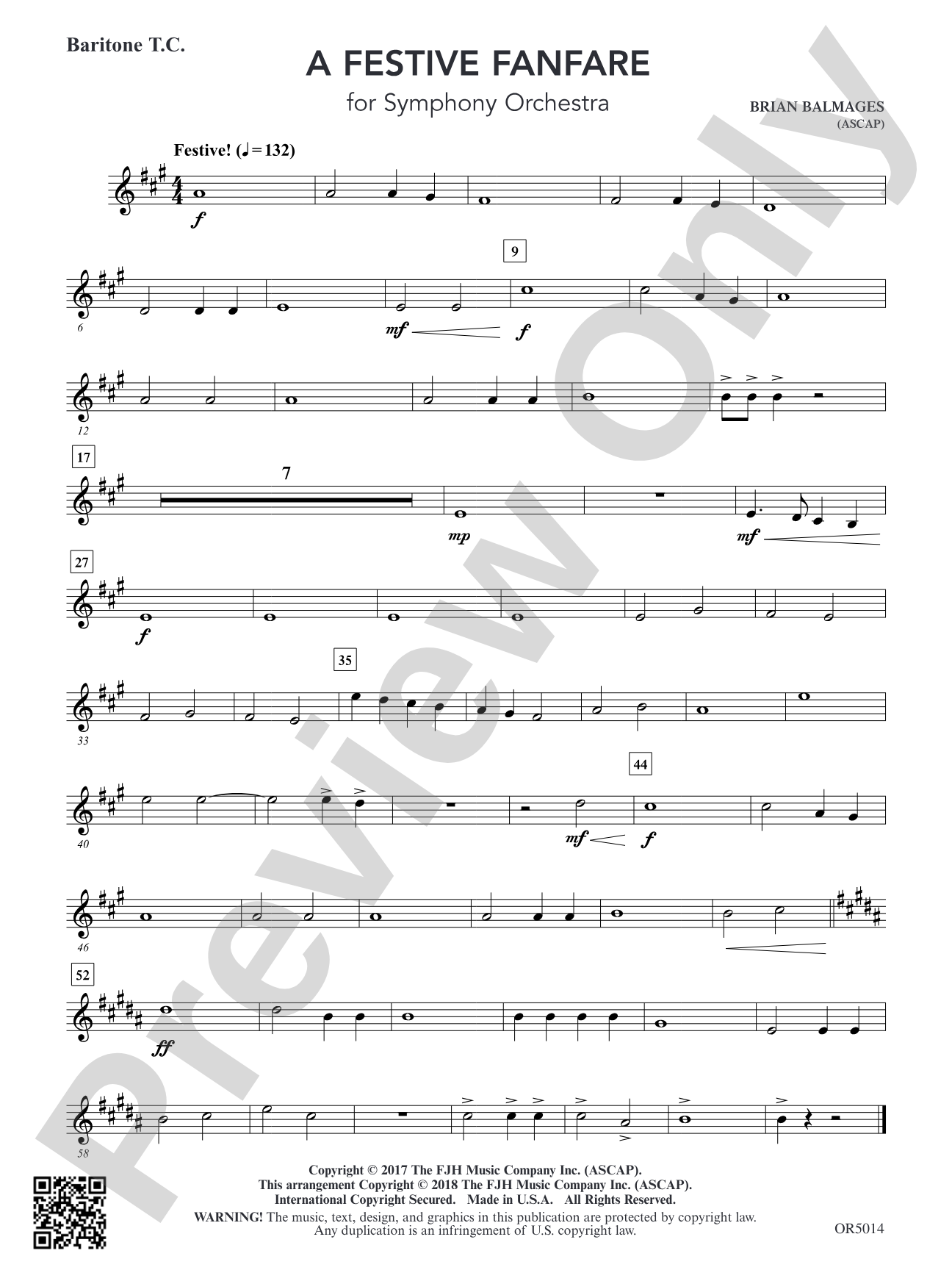 A Festive Fanfare: Optional Baritone T.C.