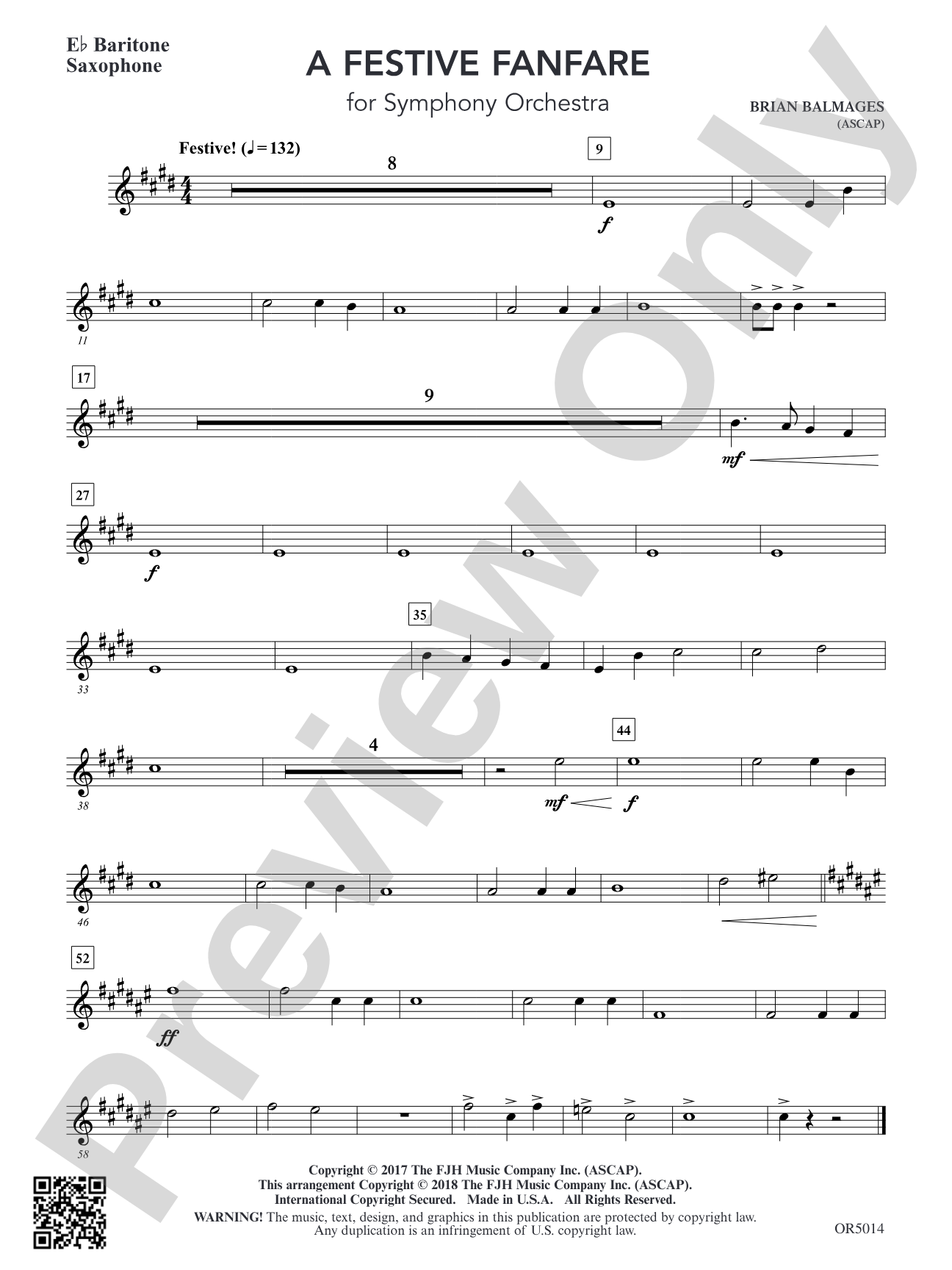 A Festive Fanfare: Optional E-flat Baritone Saxophone