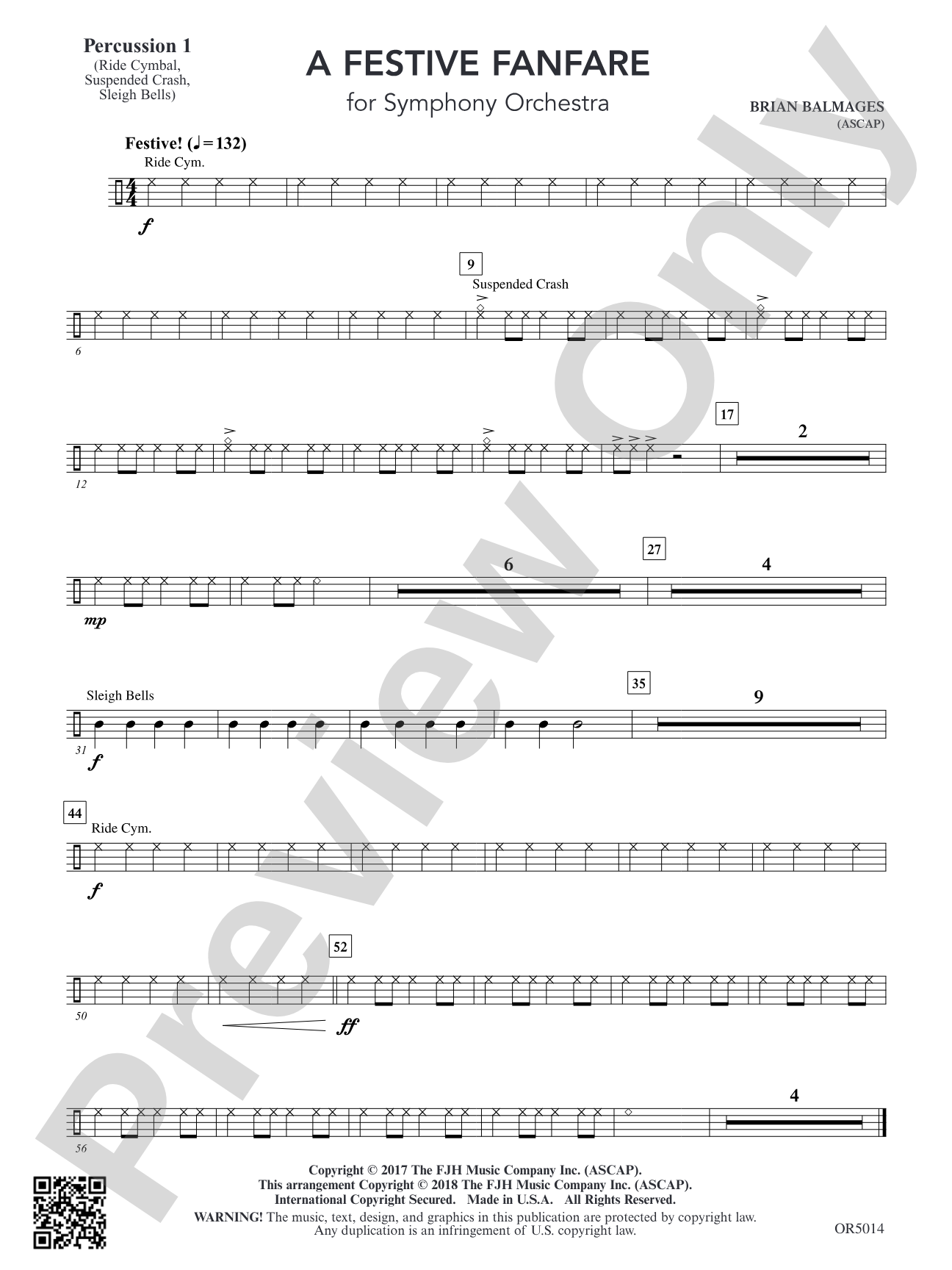 A Festive Fanfare: Percussion 1