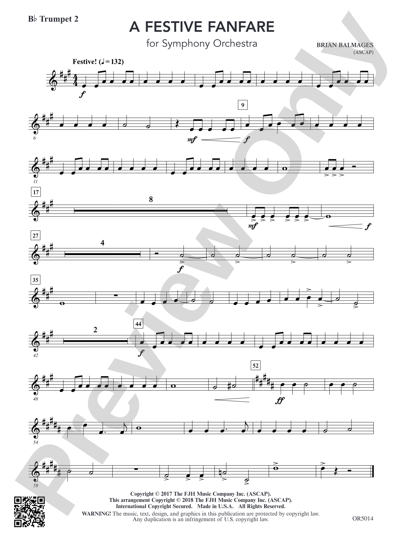 A Festive Fanfare: B-flat Trumpet 2