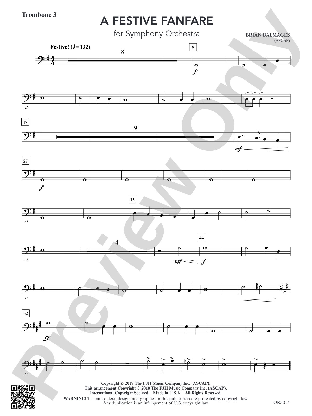 A Festive Fanfare: Trombone 3