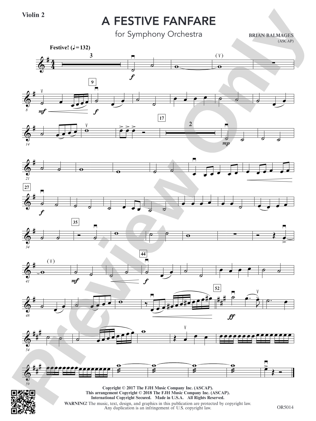 A Festive Fanfare: Violin 2