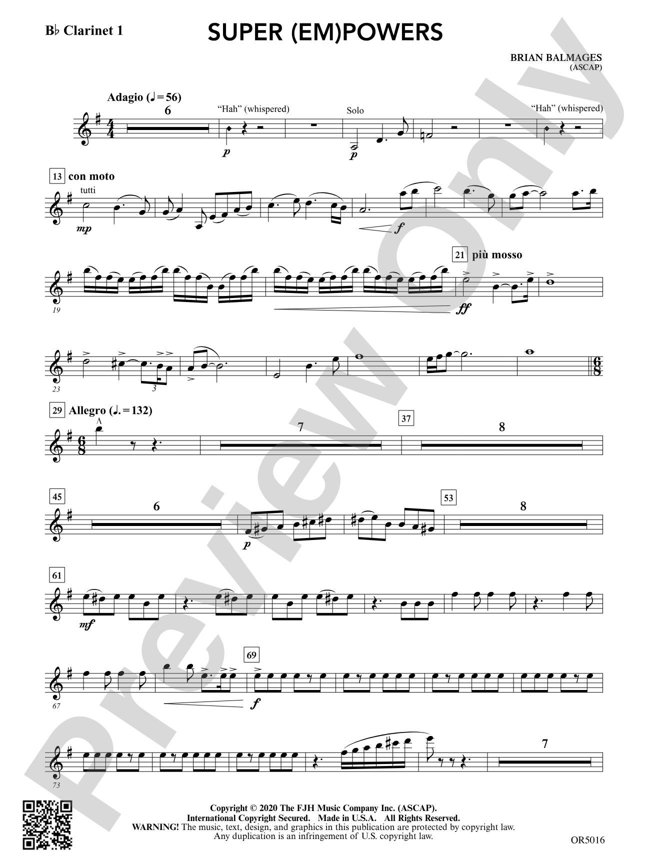 Super (Em)Powers: B-flat Clarinet 1