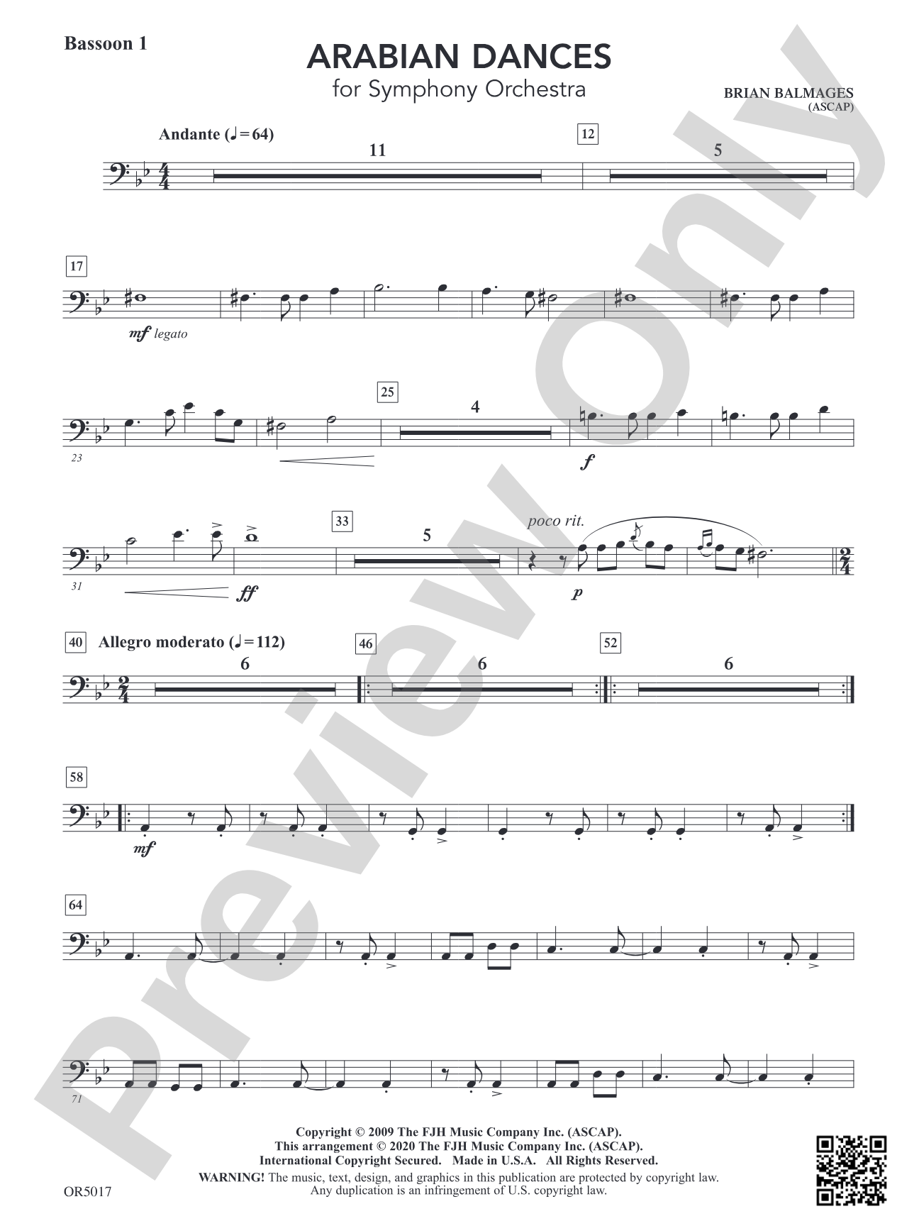 Arabian Dances: Bassoon 1