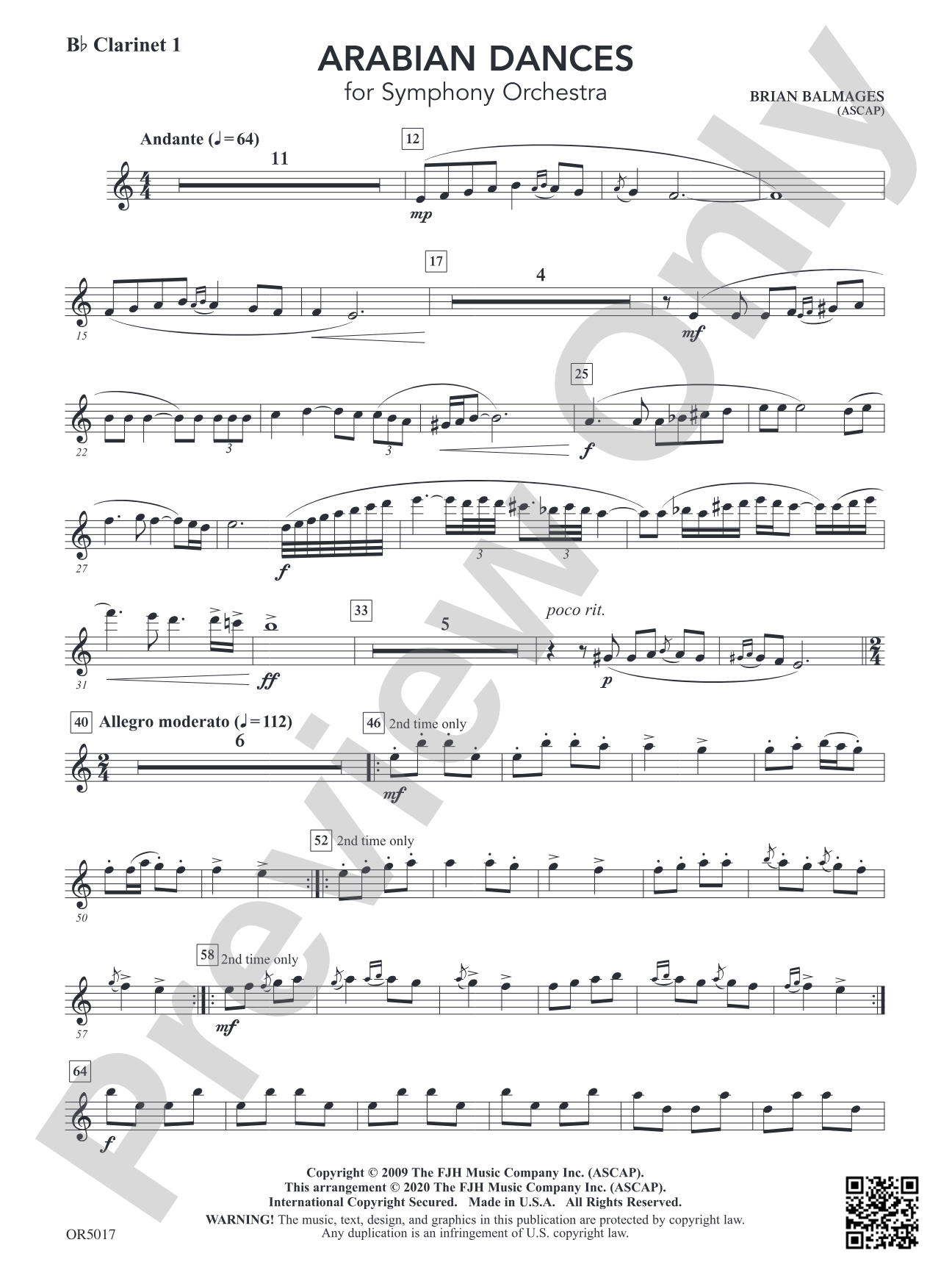 Arabian Dances: B-flat Clarinet 1