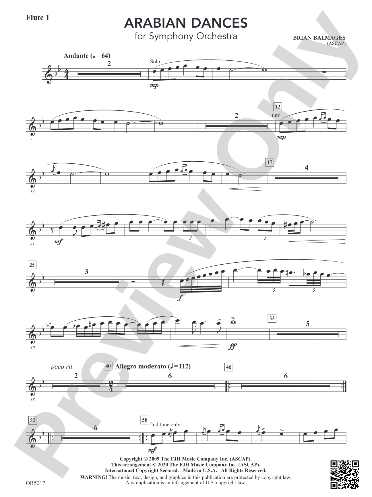 Arabian Dances: Flute 1