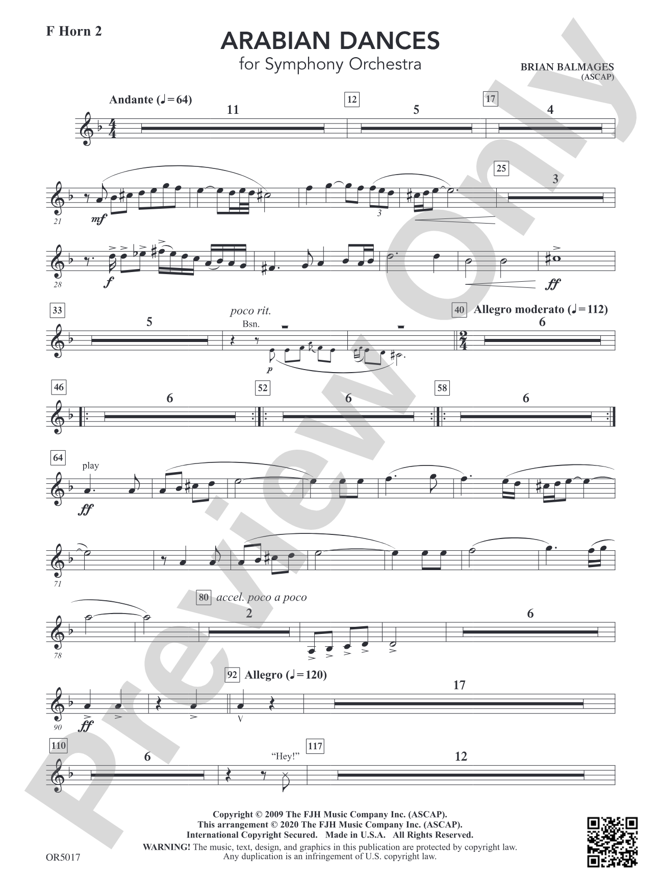 Arabian Dances: F Horn 2