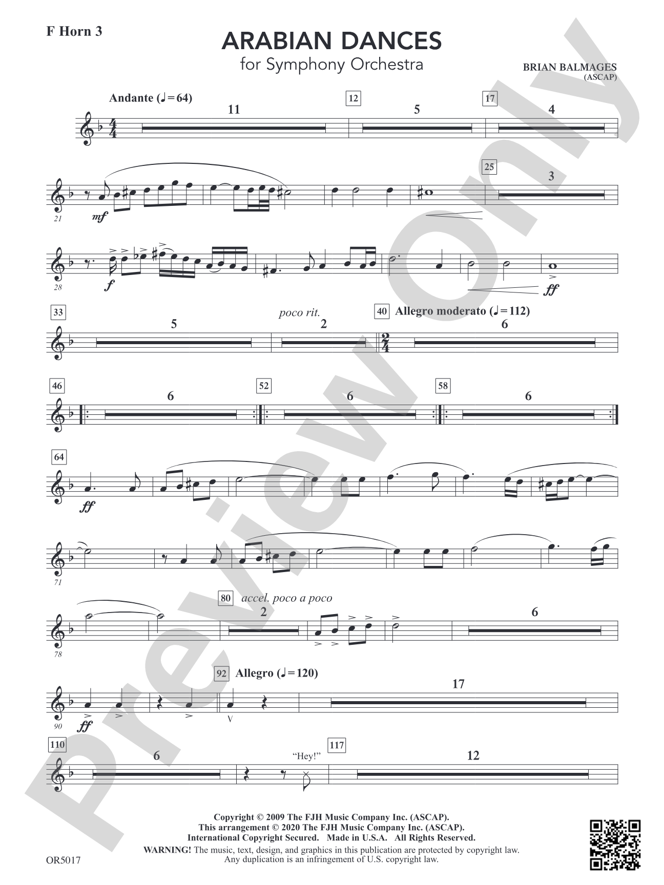 Arabian Dances: F Horn 3