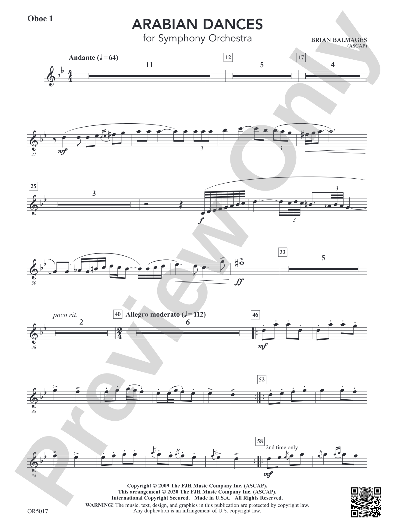 Arabian Dances: Oboe 1