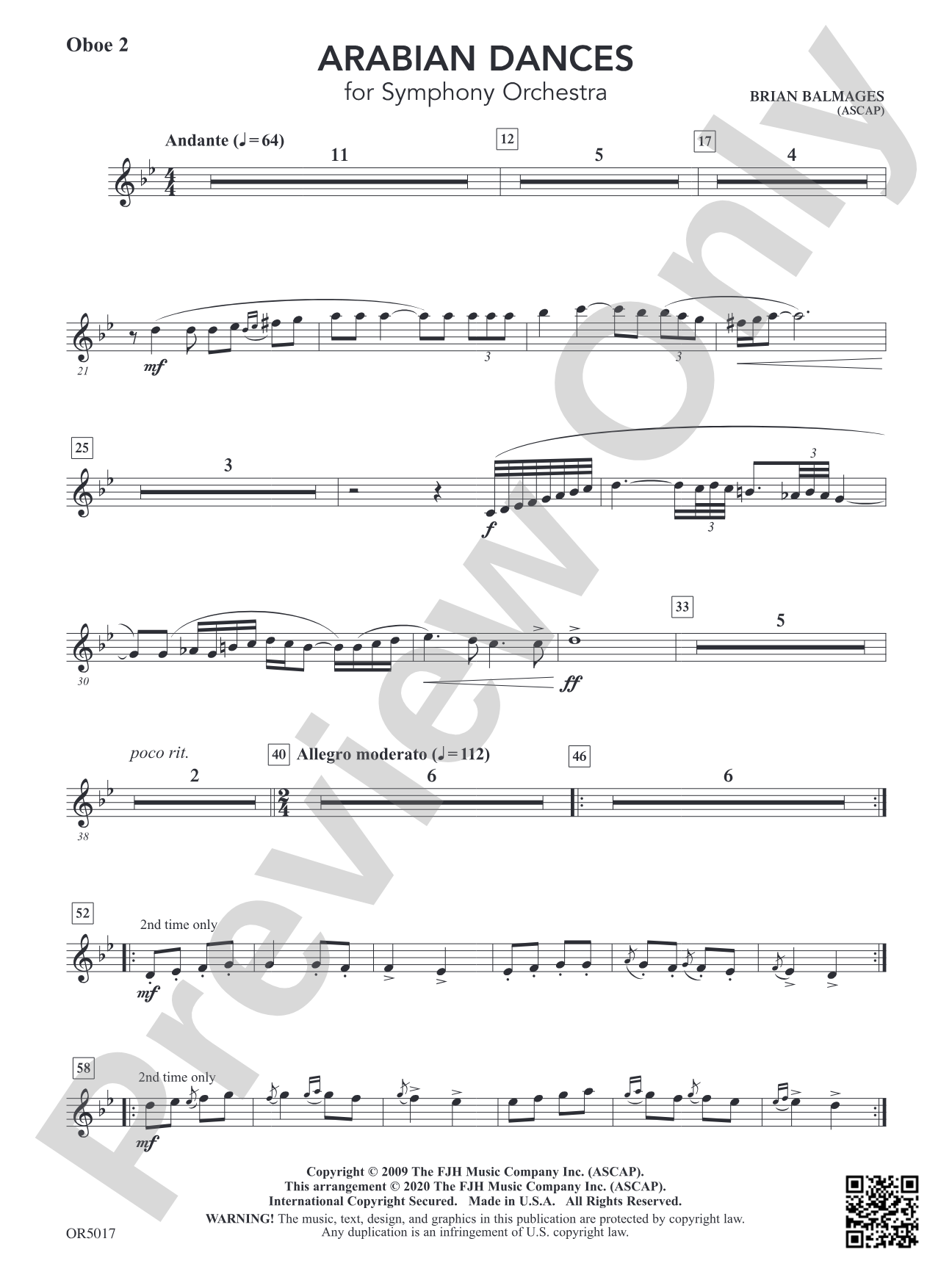 Arabian Dances: Oboe 2
