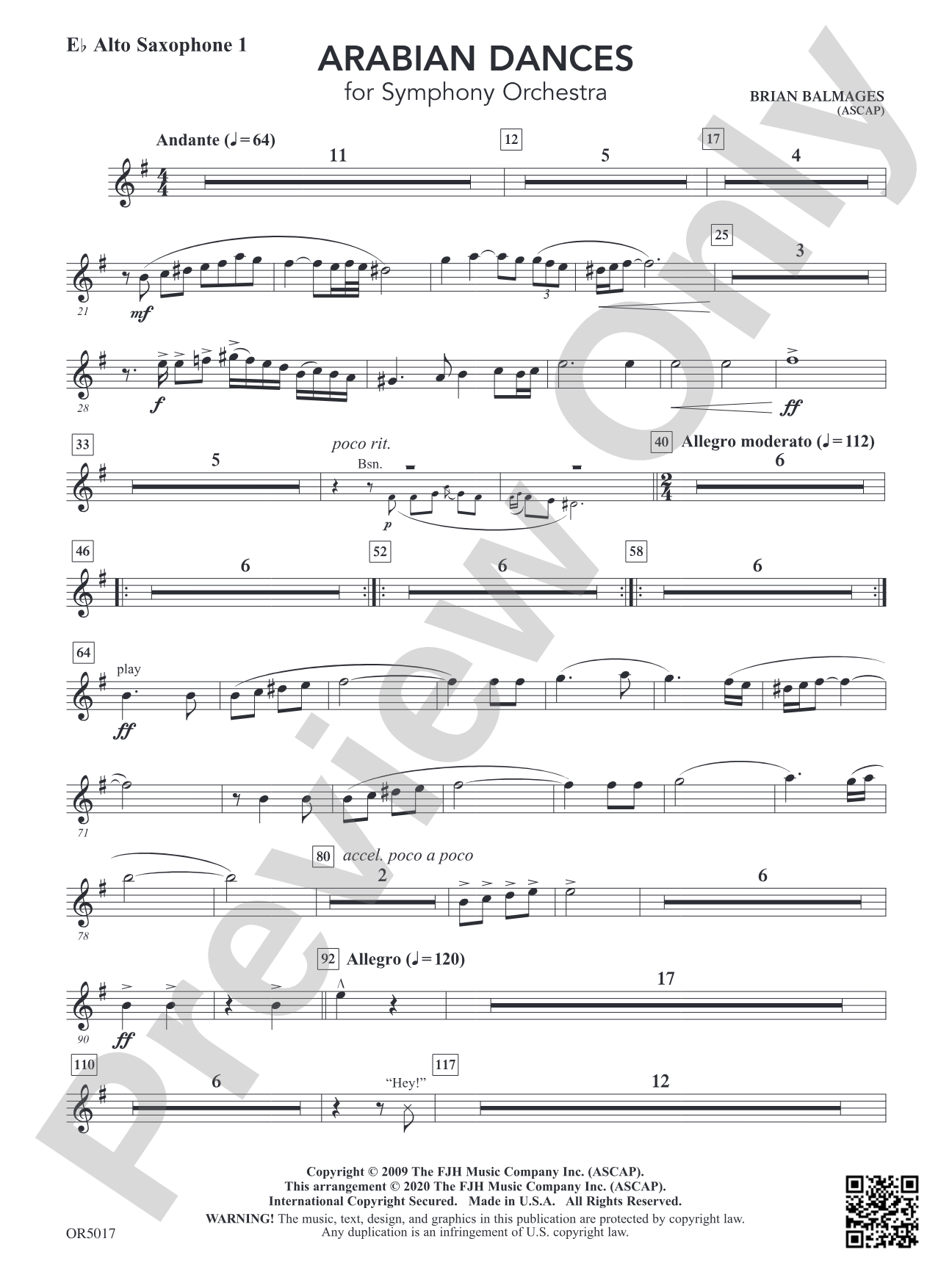 Arabian Dances: Opt. E-flat Alto Saxophone 1 (Horn 1 double)