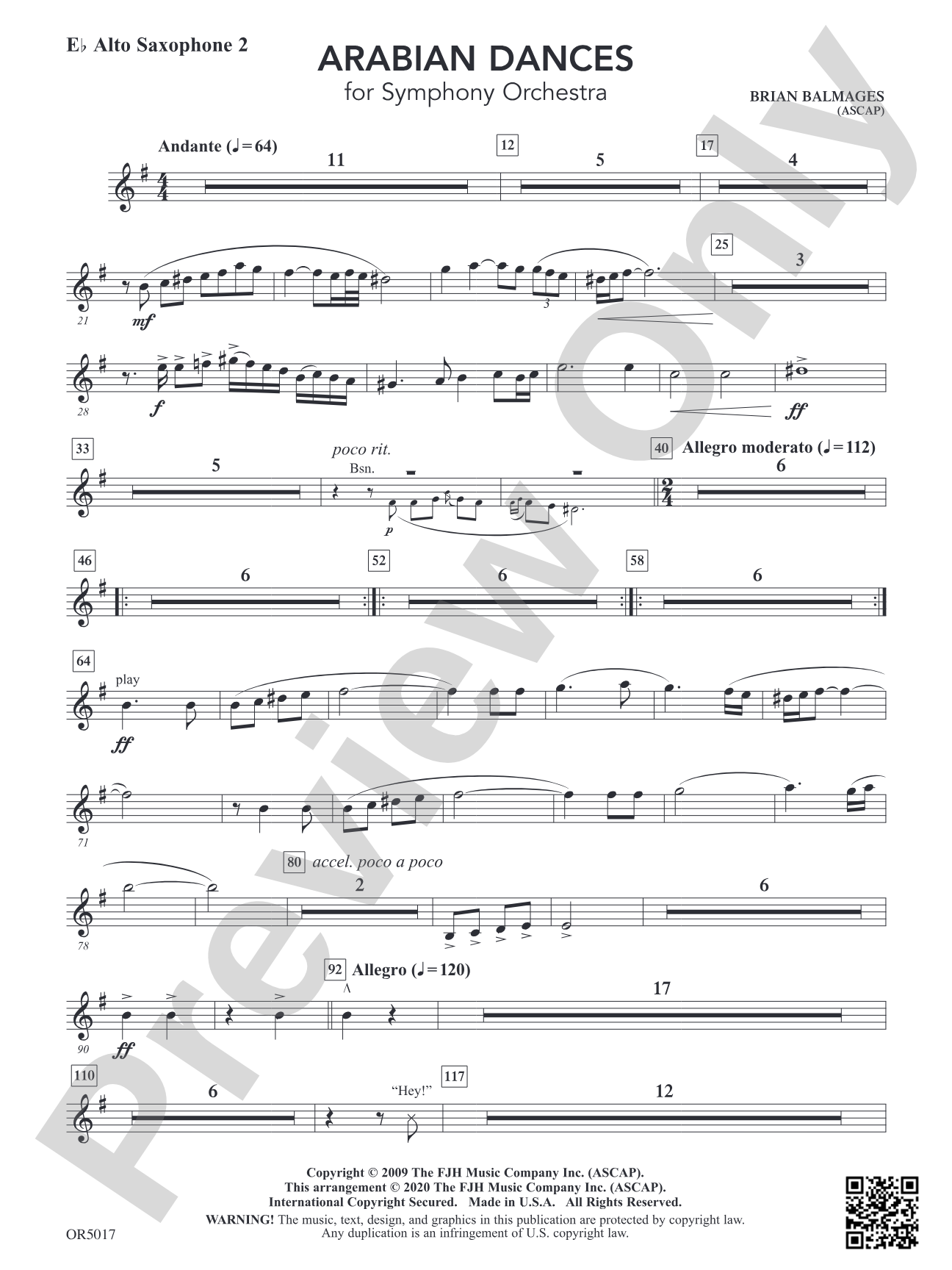 Arabian Dances: Opt. E-flat Alto Saxophone 2 (Horn 2 double)