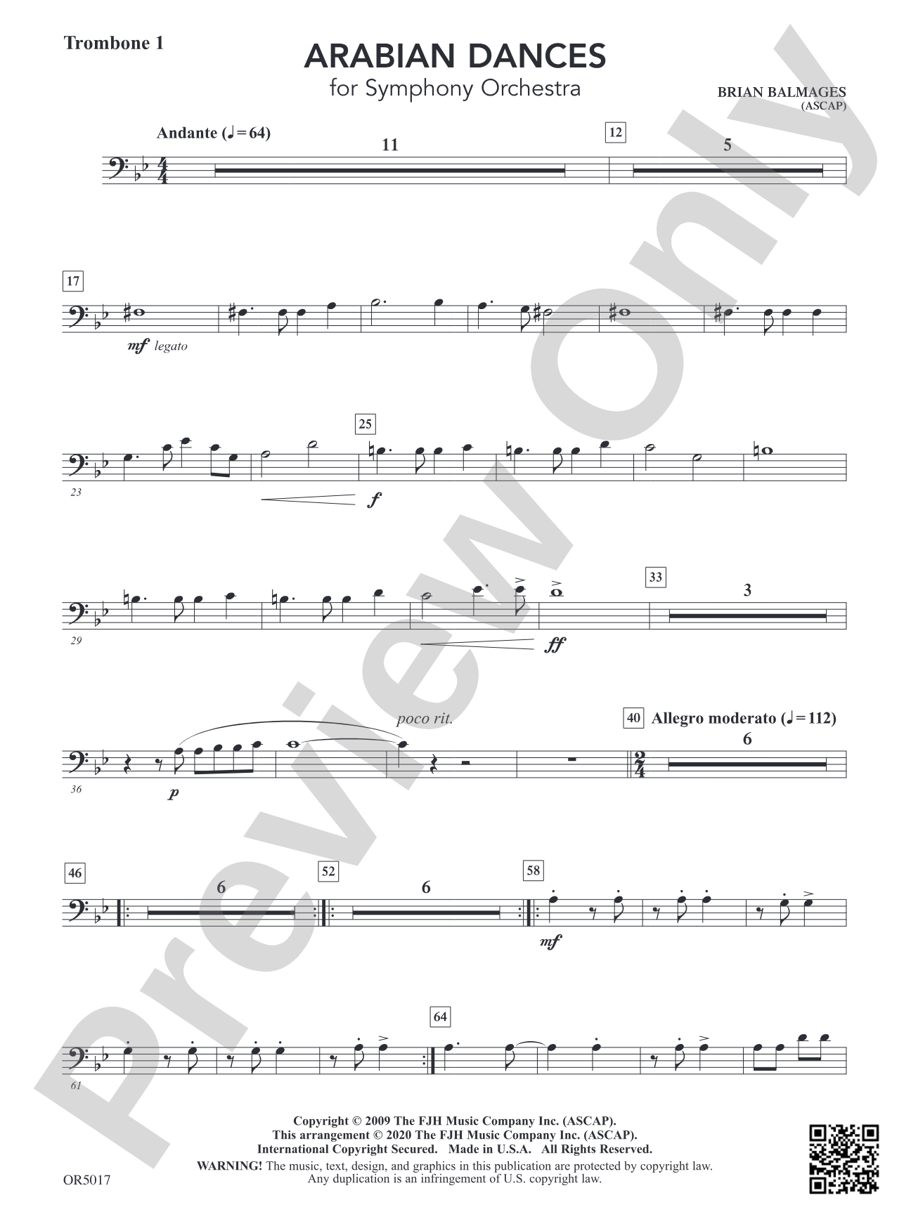 Arabian Dances: Trombone 1