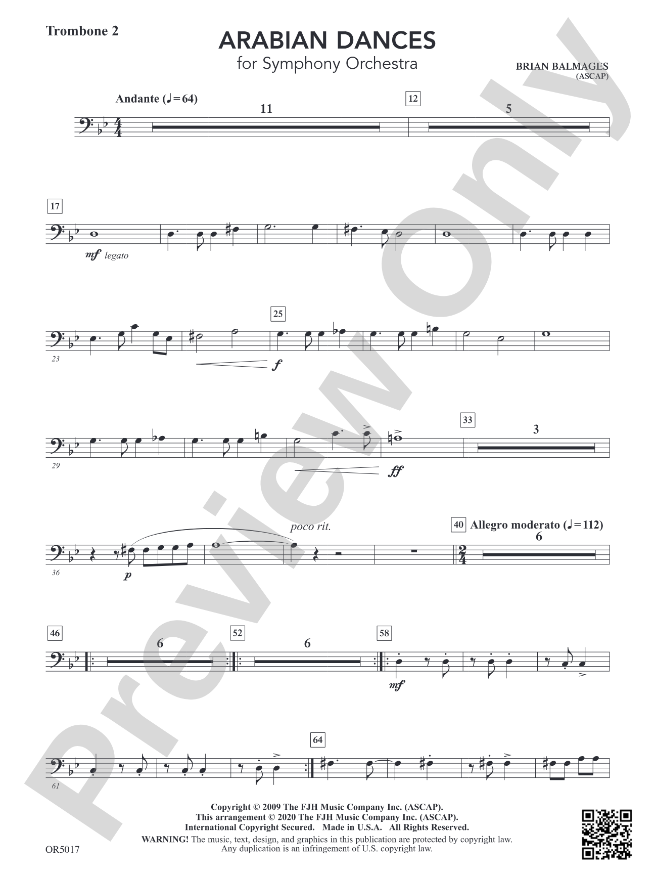 Arabian Dances: Trombone 2