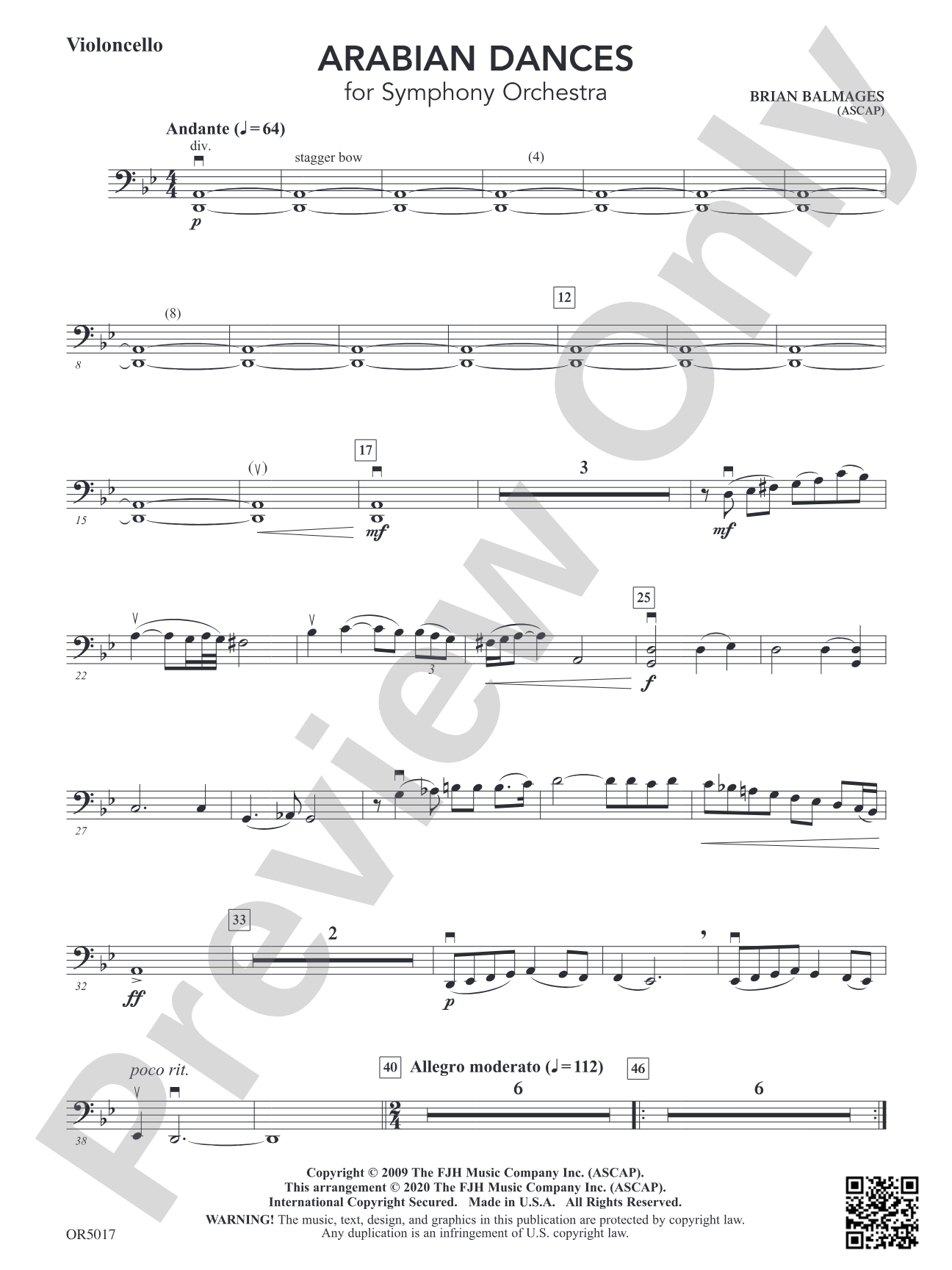 Arabian Dances: Violoncello