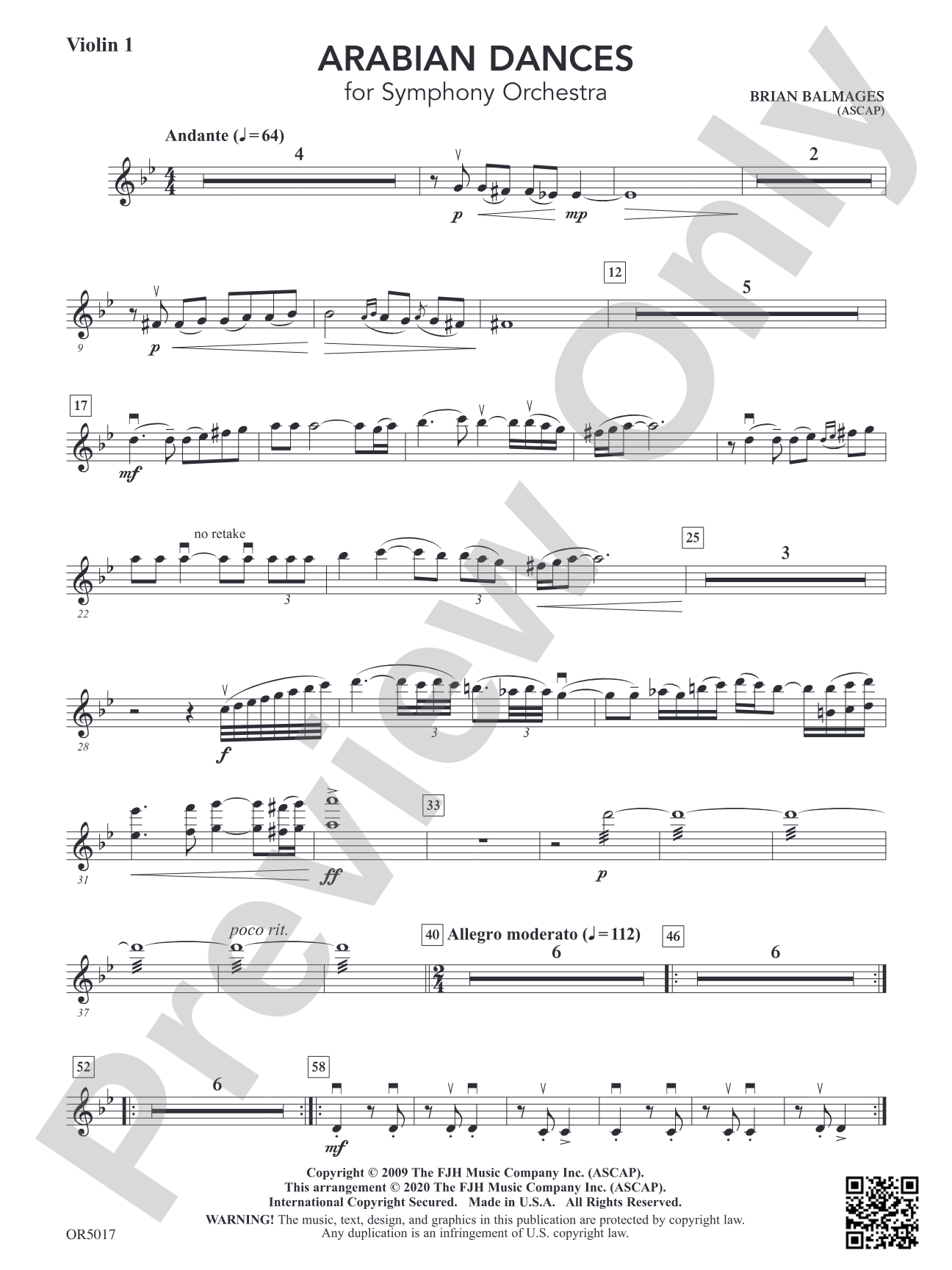 Arabian Dances: Violin 1