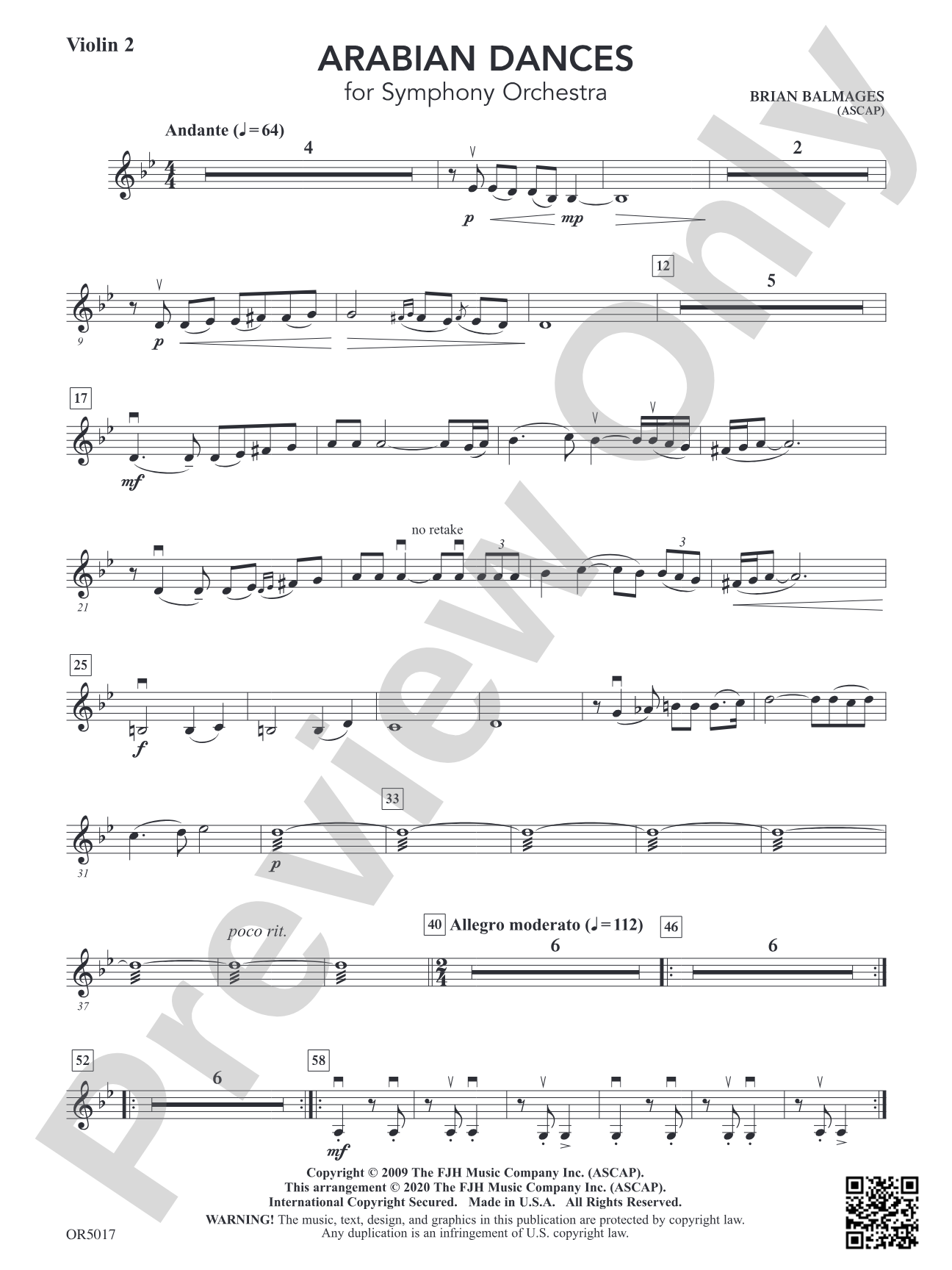Arabian Dances: Violin 2